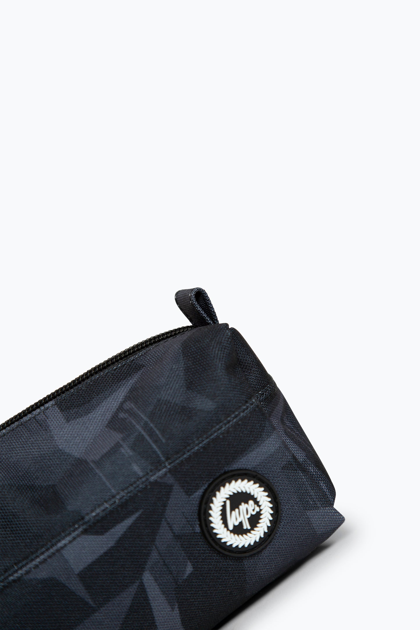 Hype Unisex Geo Camo Black Pencil Case Top Loop 