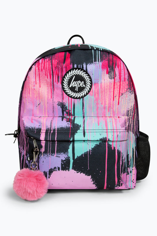 Hype Iconic Black Spray Paint V2 Girls School Backpack