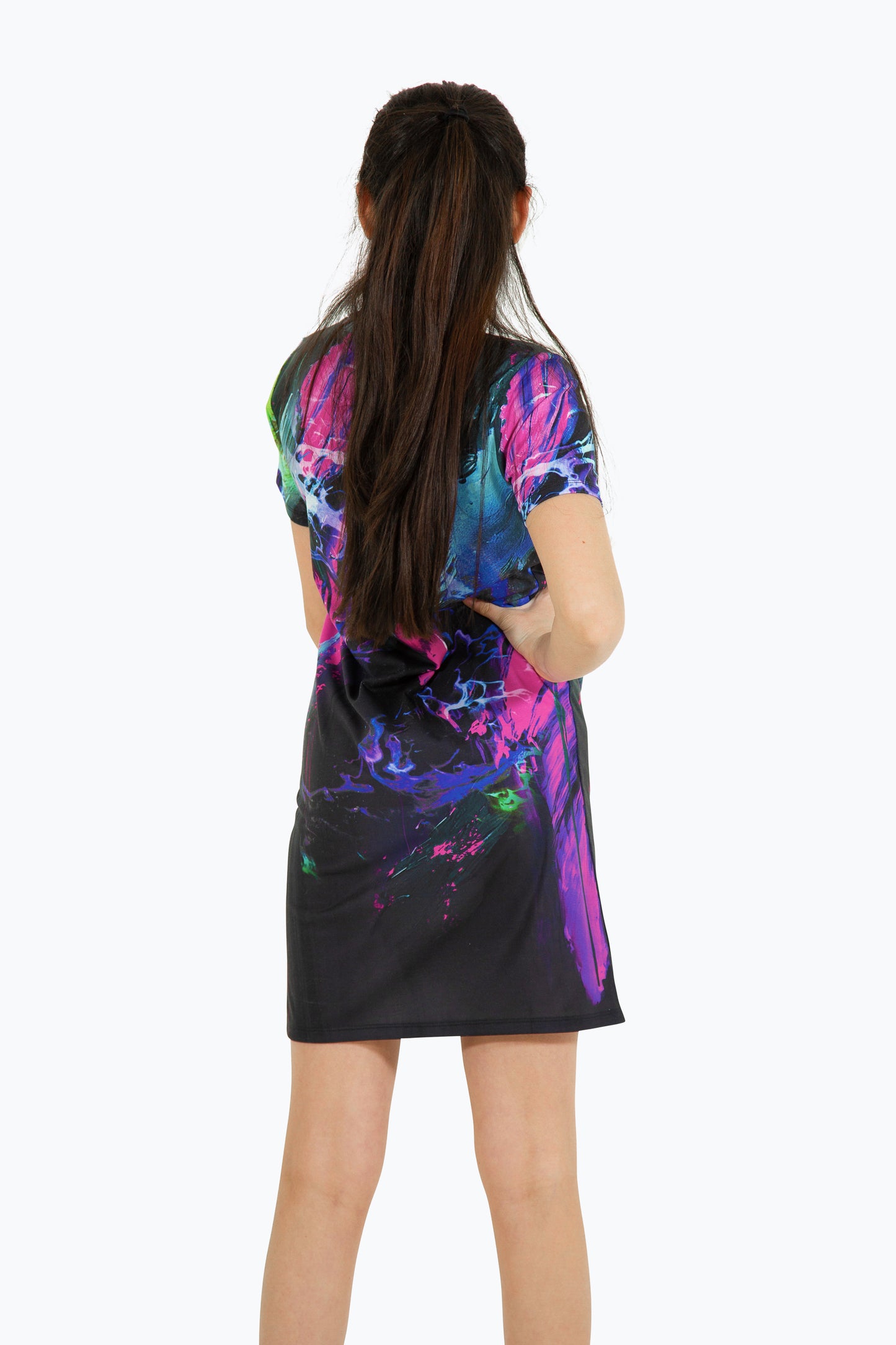 Hype Girls Multi Dark Smudge T-Shirt Dress