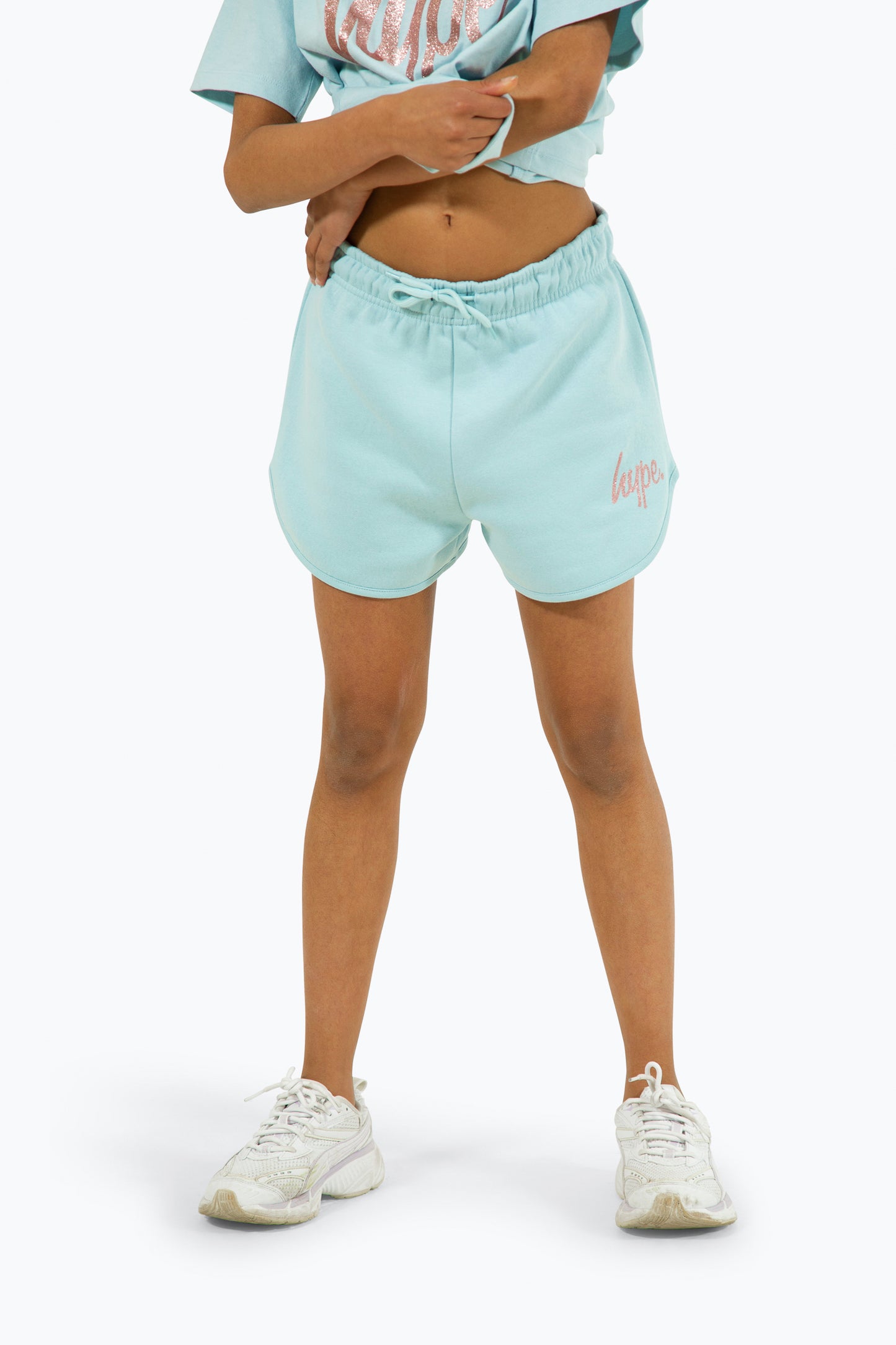 Hype Girls Light Blue Script Shorts