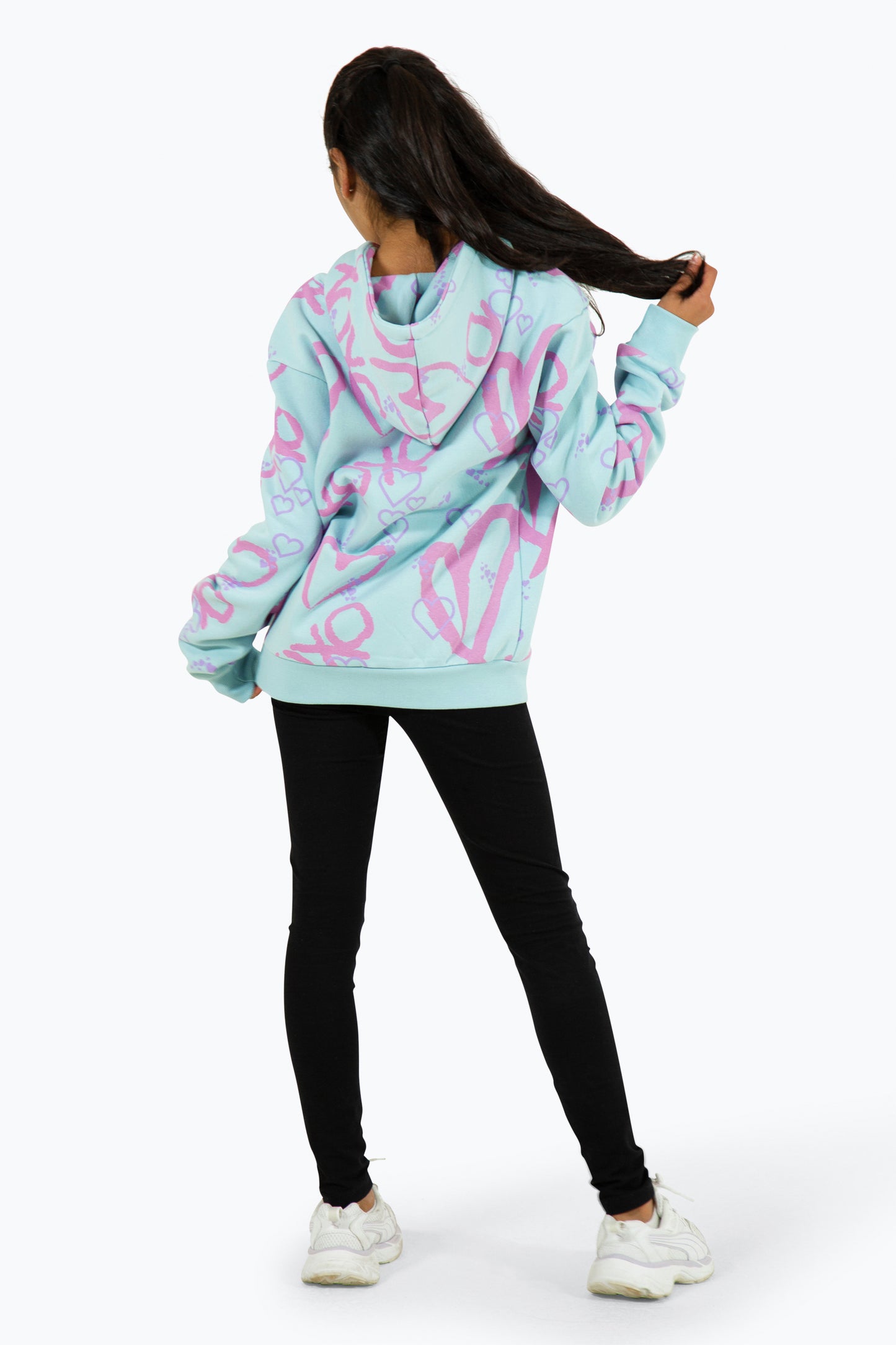 Hype Girls Light Blue Heart Xoxo Hoodie