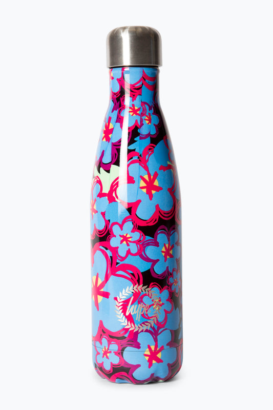 Hype Girls Blue Flowers Water Bottle