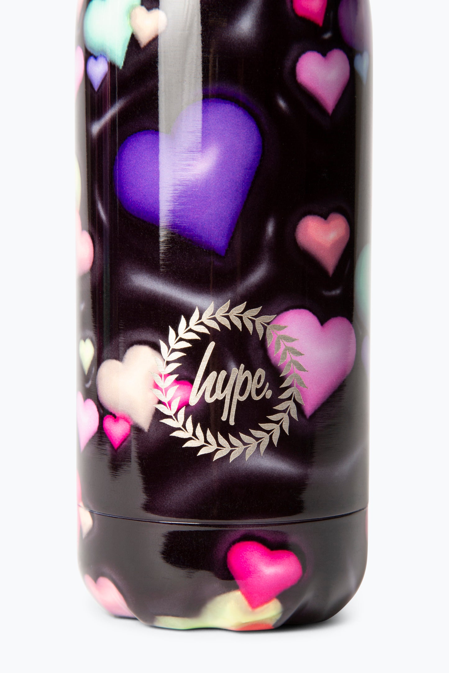 Hype Girls Black 3D Hearts Thermal Water Bottle