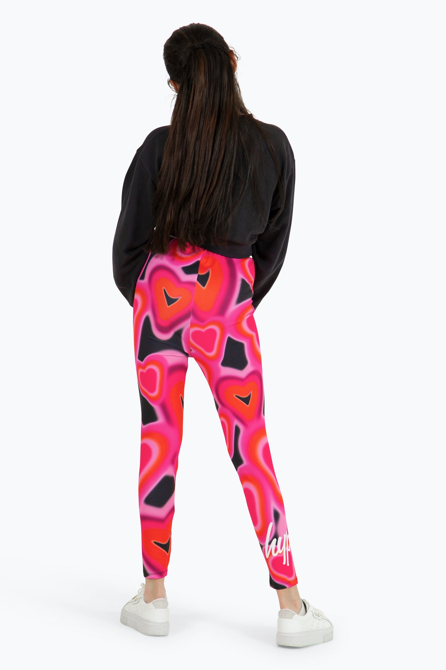 Hype Girls Pink Spray Heart Leggings