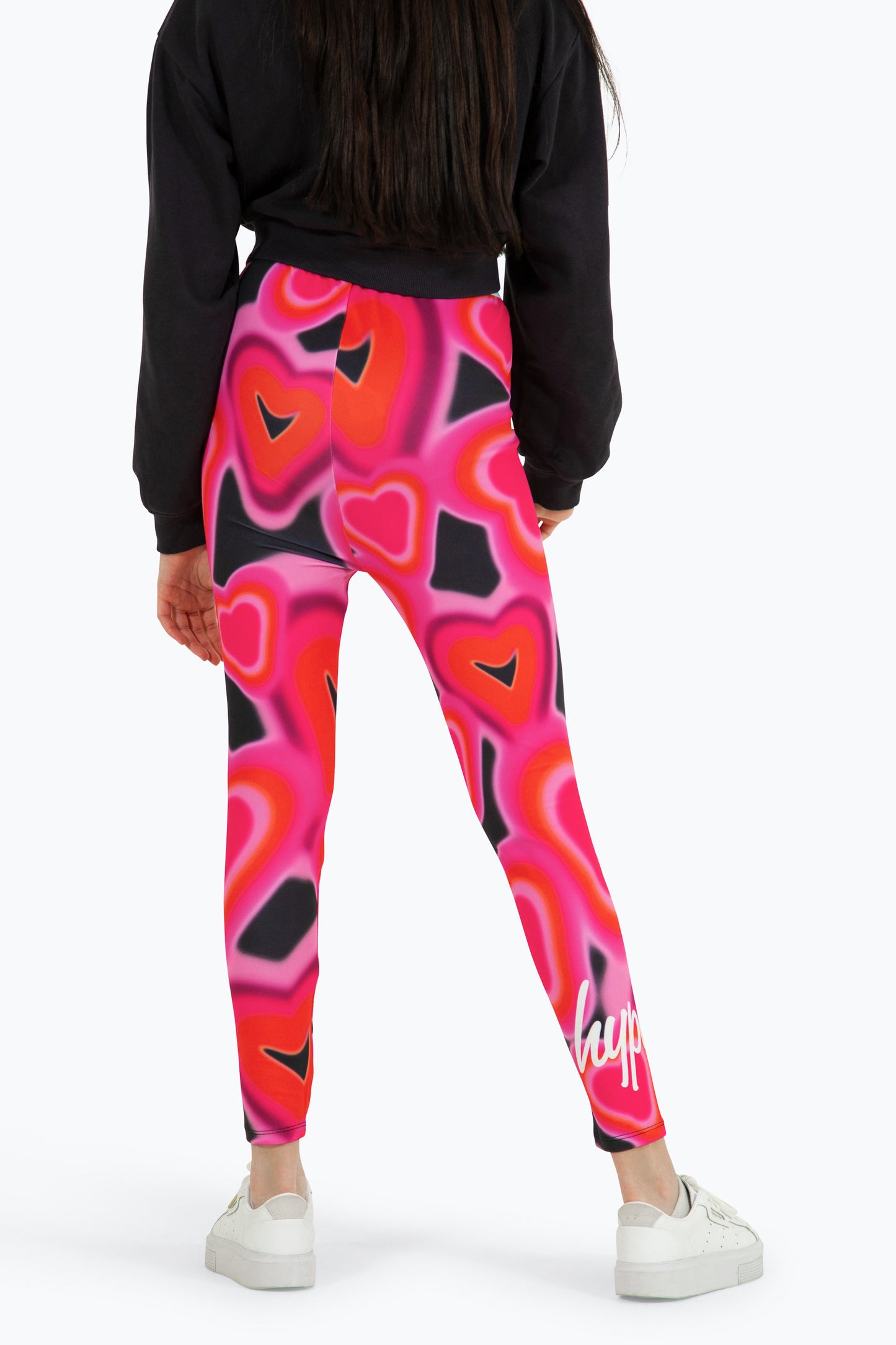 Hype Girls Pink Spray Heart Leggings