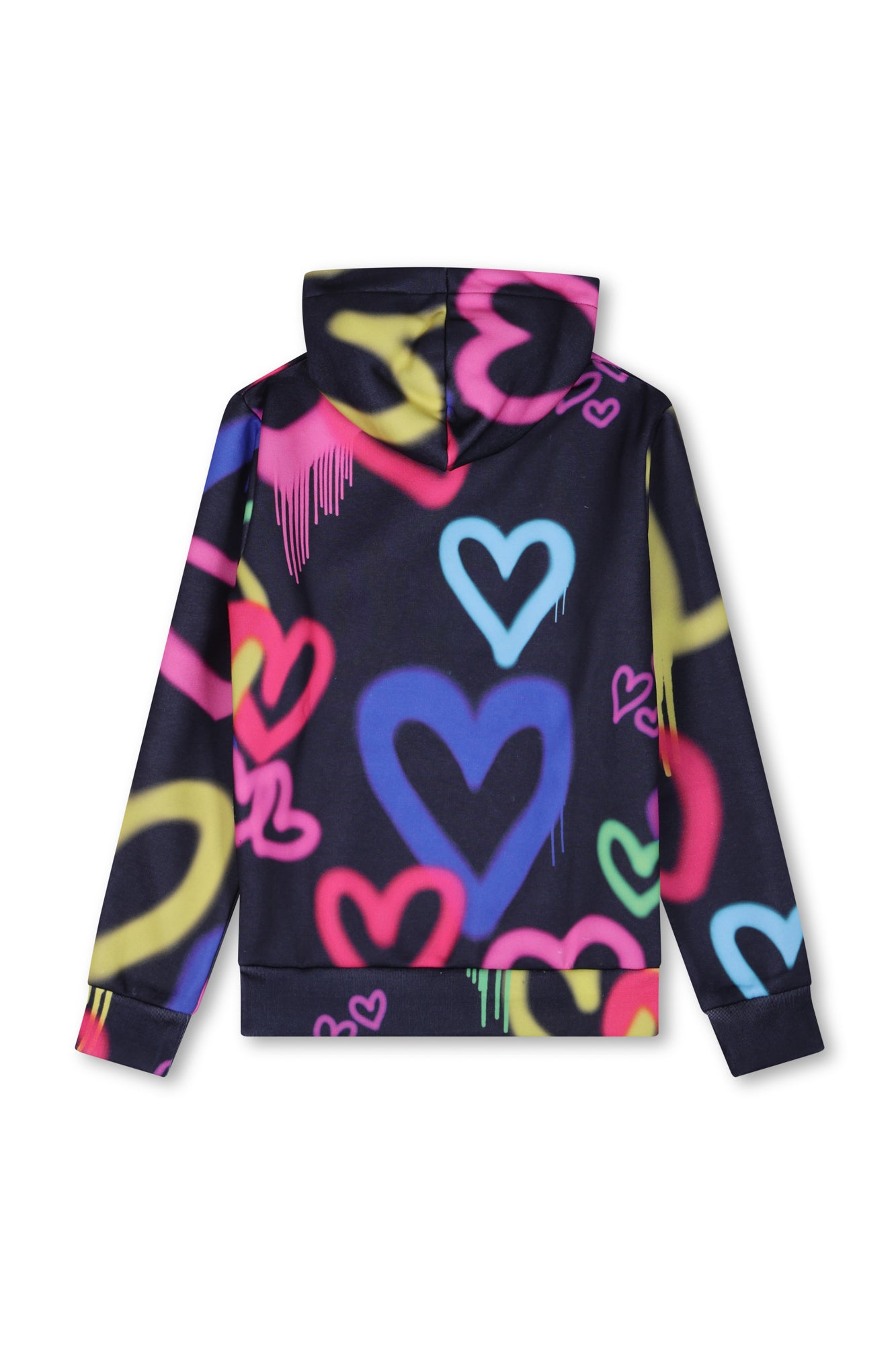 Hype Girls Black Graffiti Hearts Hoodie