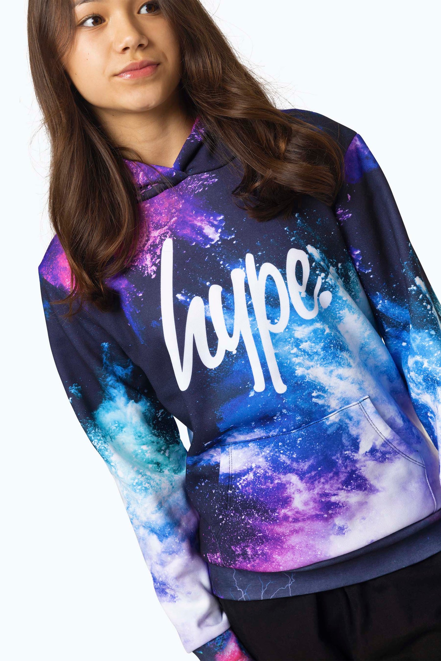 Hype Girls Multi Purple Chalk Hoodie