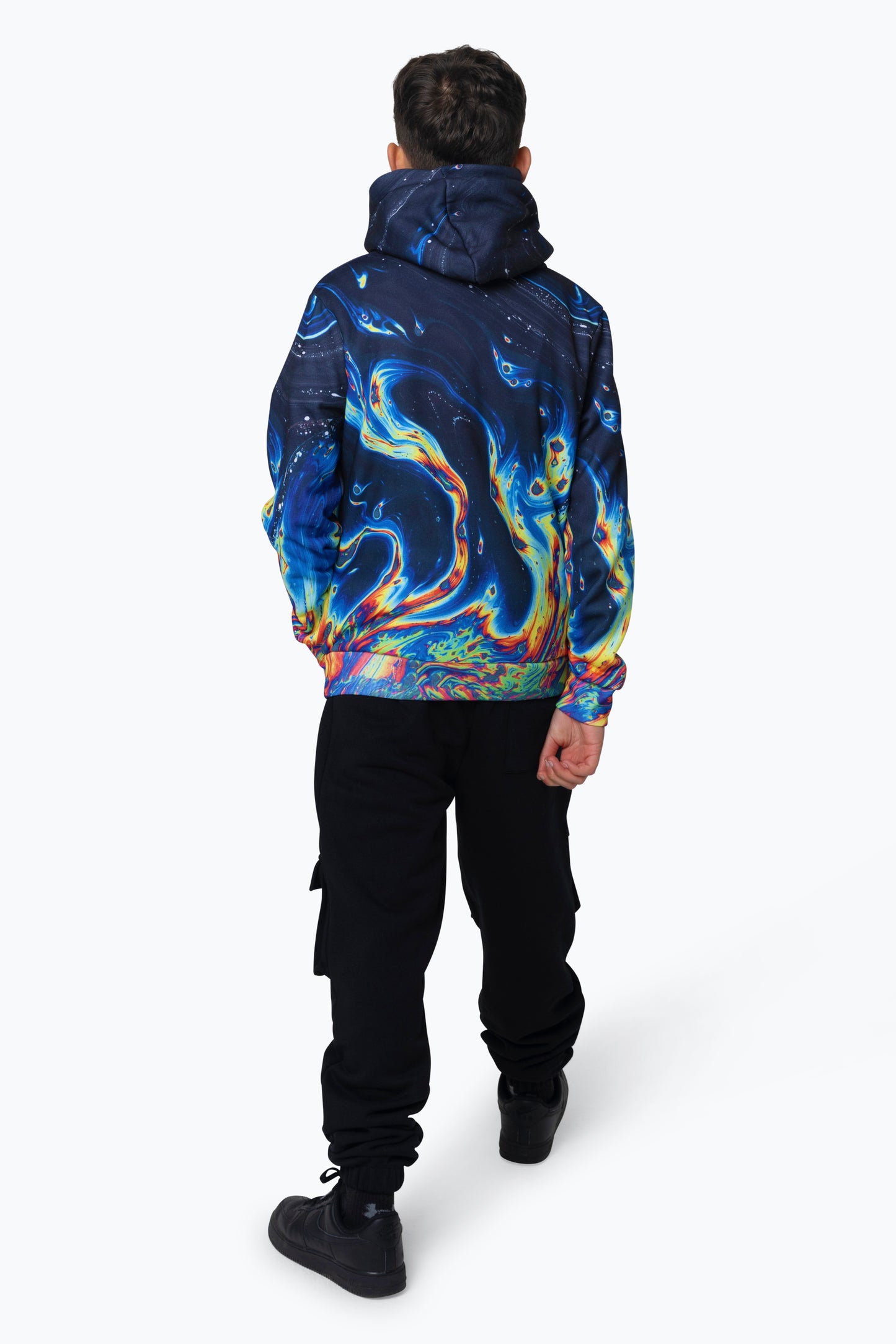 Hype Boys Multi Rainbow Marble Hoodie