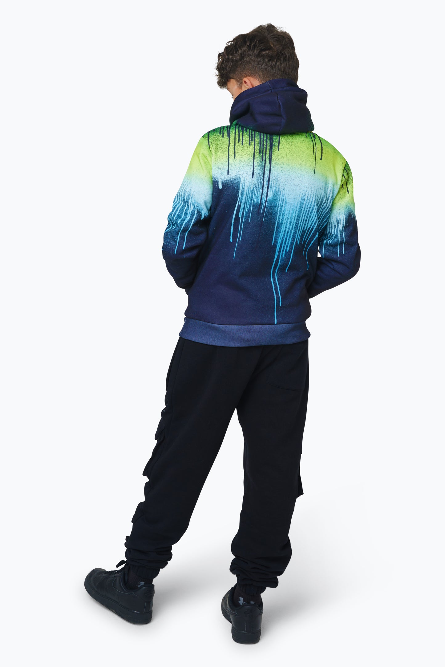 Hype Boys Multi Green Blue Drips Hoodie