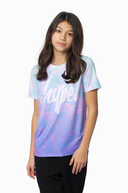 Hype Girls Multi Pastel Tie Dye T-Shirt