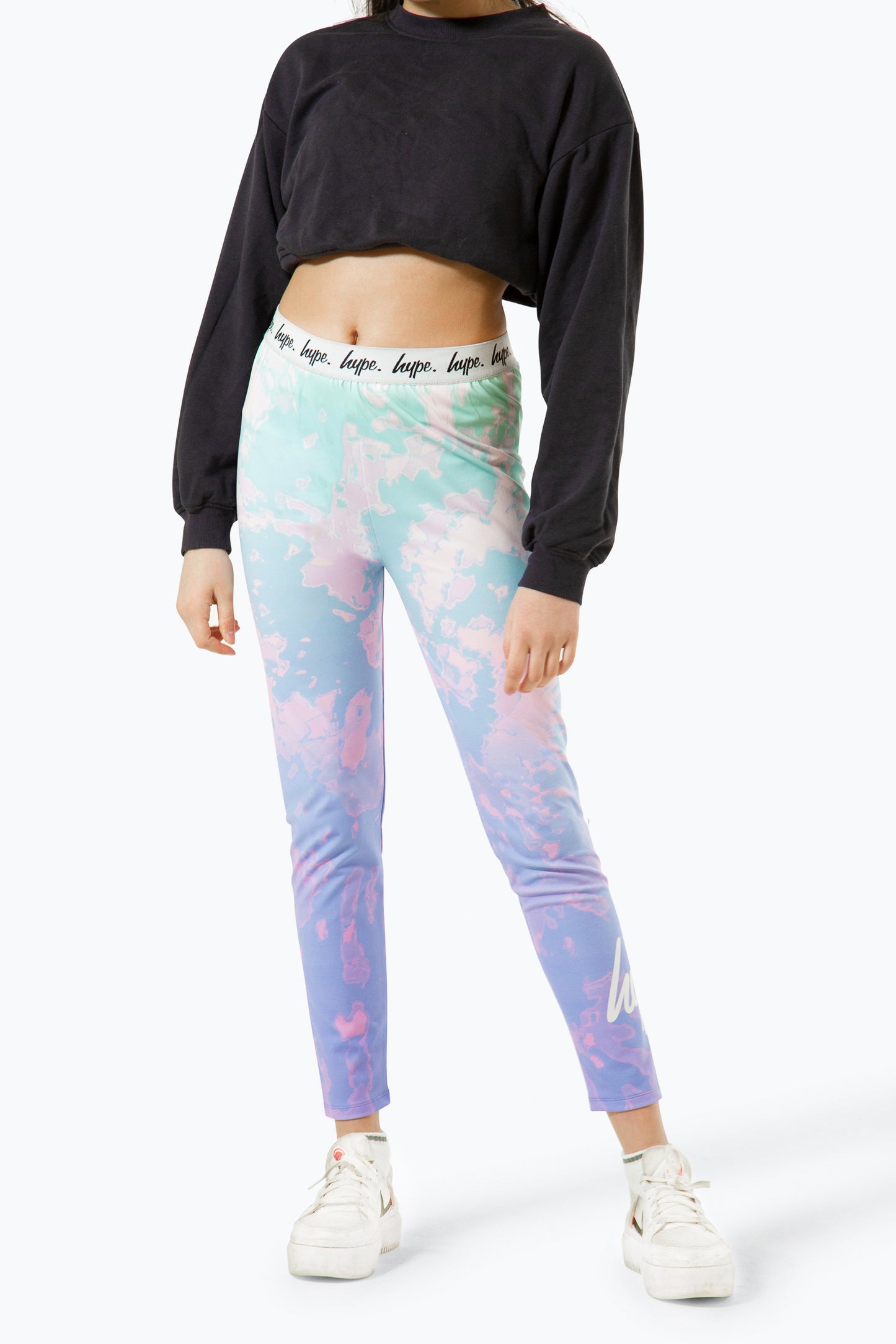 Hype Girls Multi Pastel Tie Dye Leggings