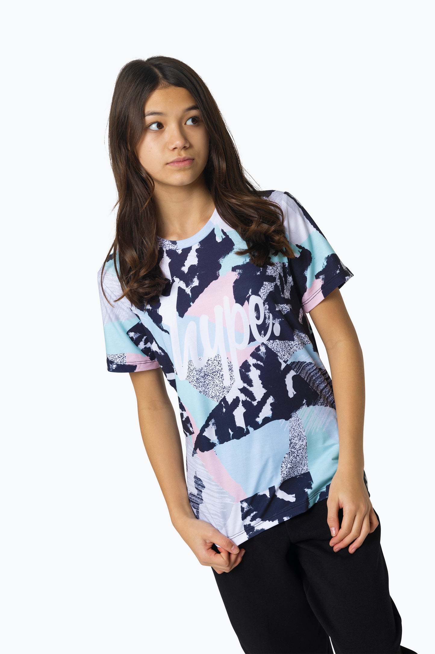 Hype Girls Multi Pastel Abstract T-Shirt