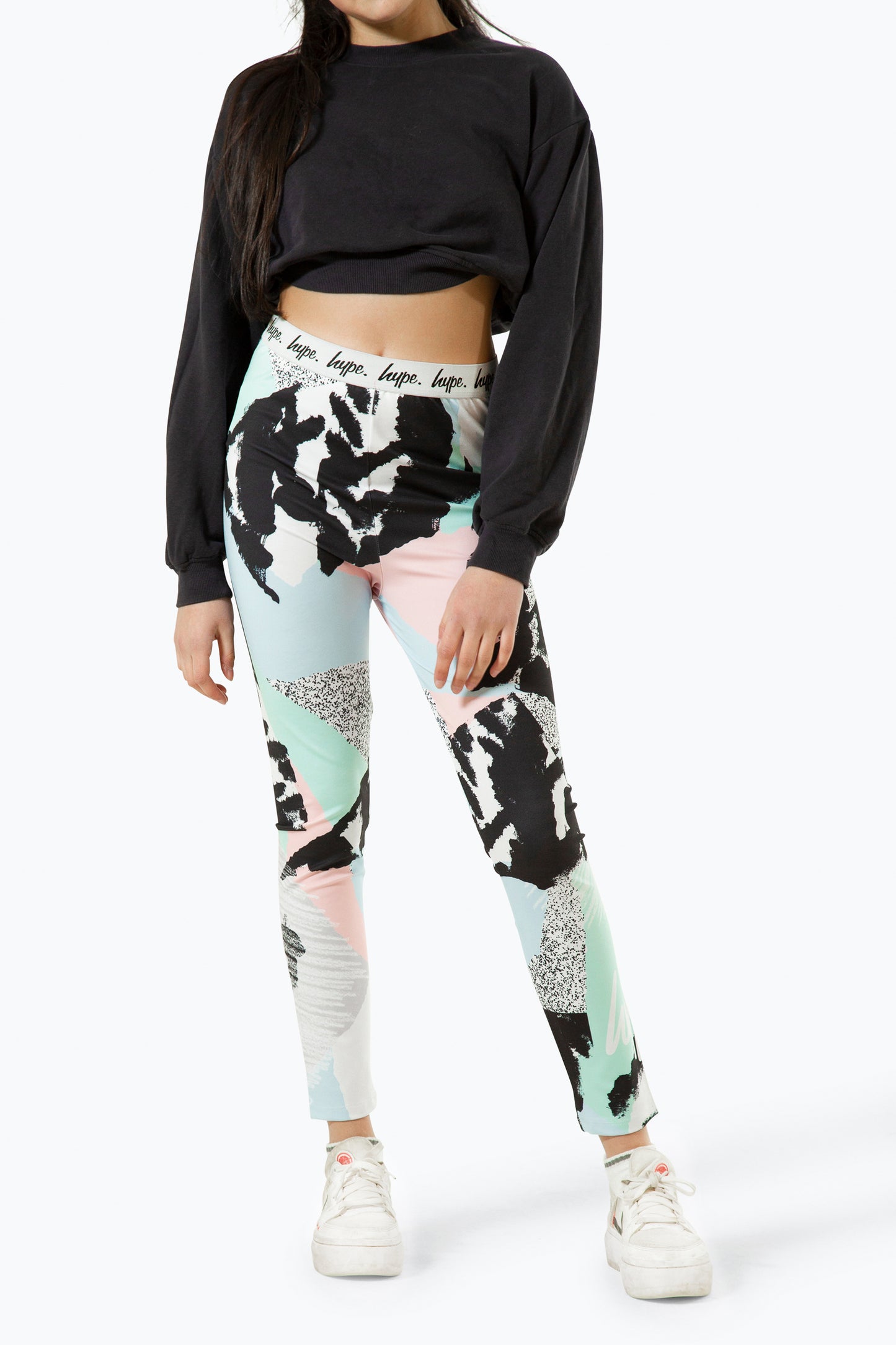 Hype Girls Multi Pastel Abstract Leggings