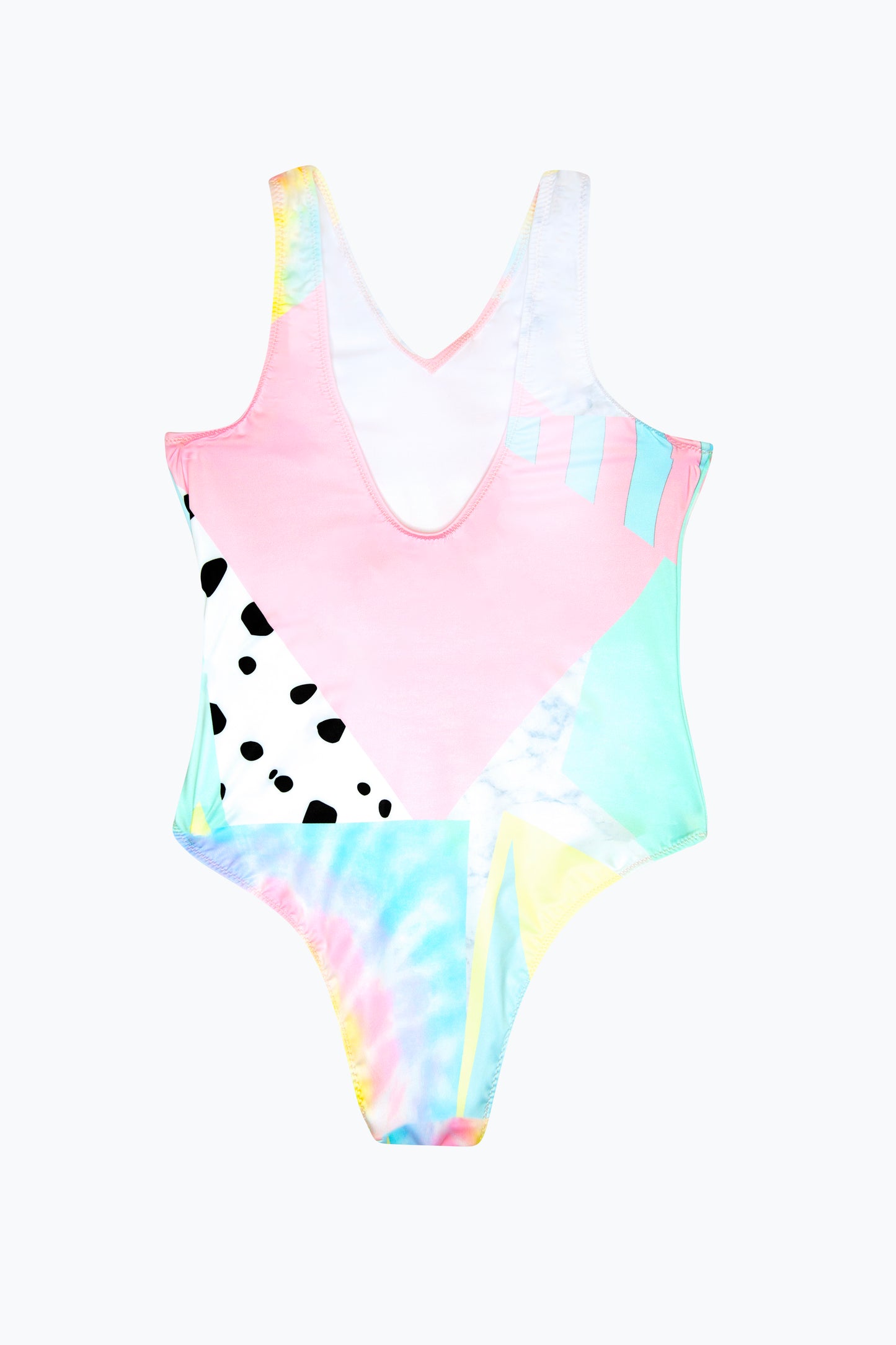 Hype Girls Multi Pastel Collage Swimsuit