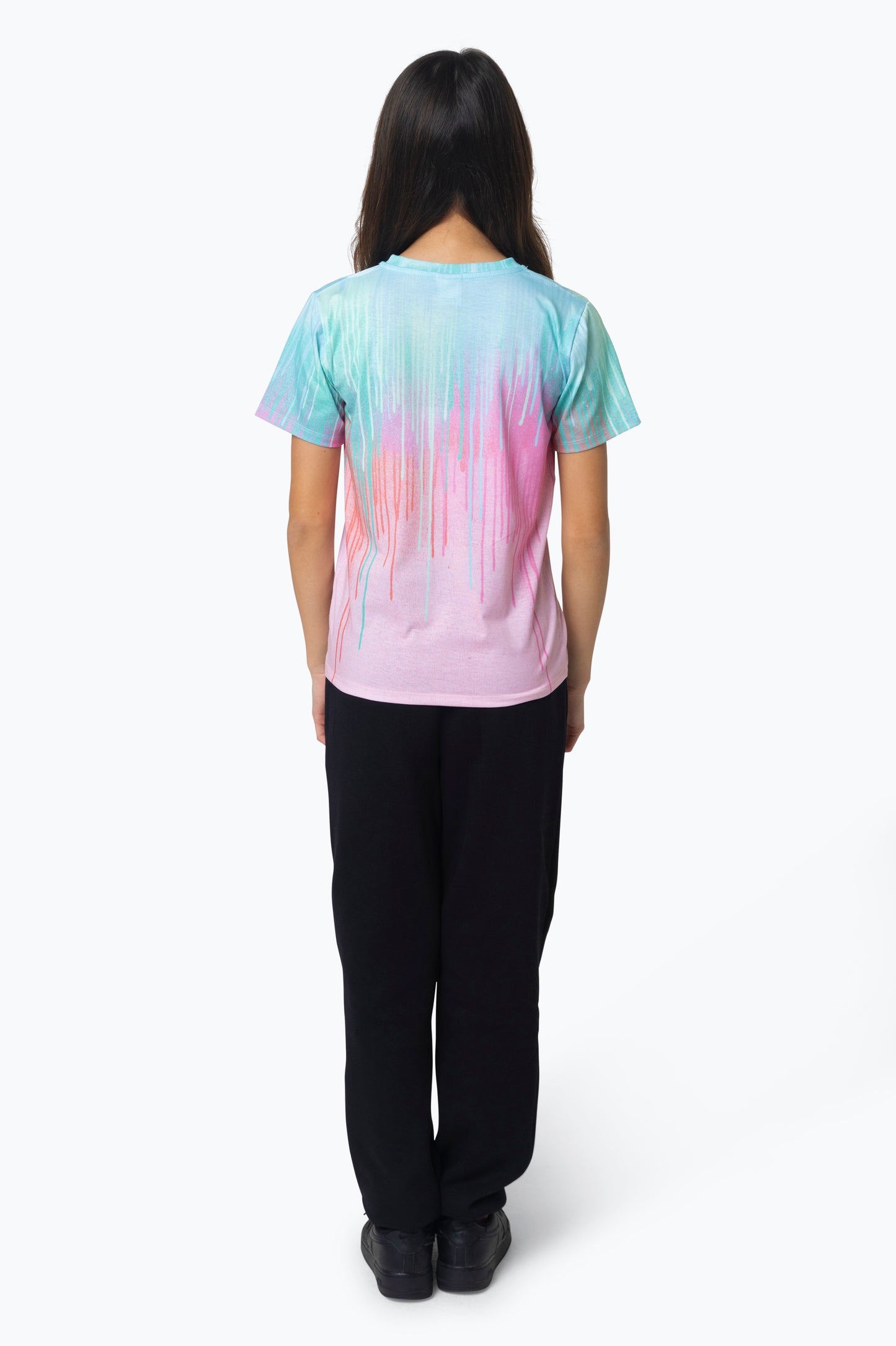 Hype Girls Multi Mint Pink Drips T-Shirt