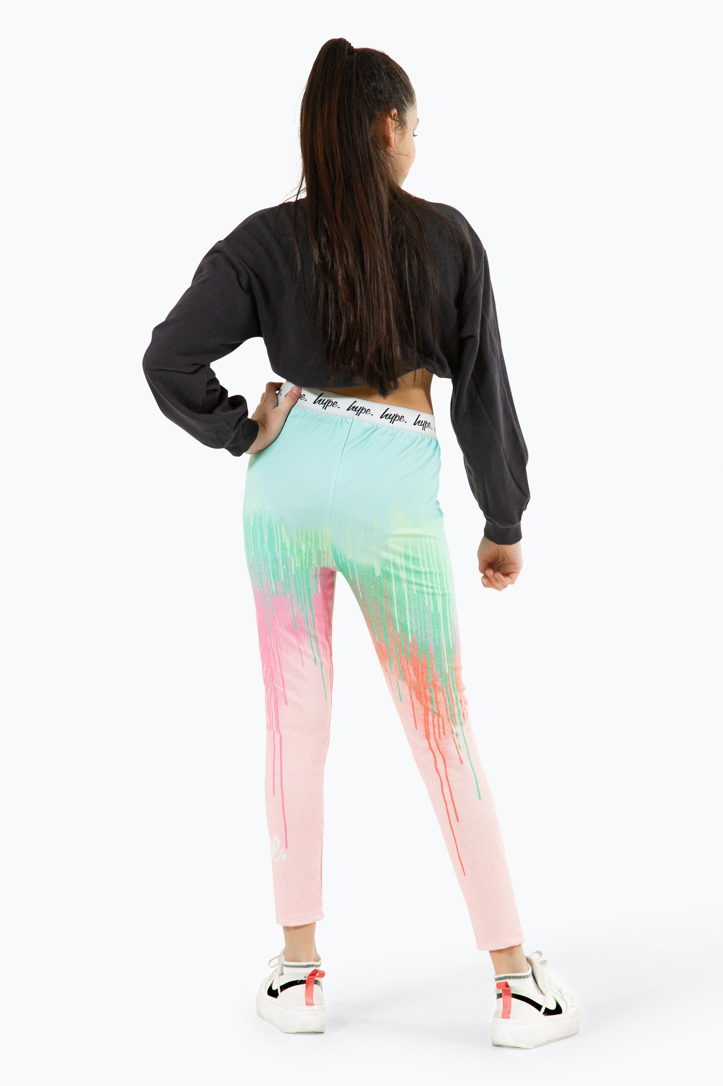 Hype Girls Multi Mint Pink Drips Leggings