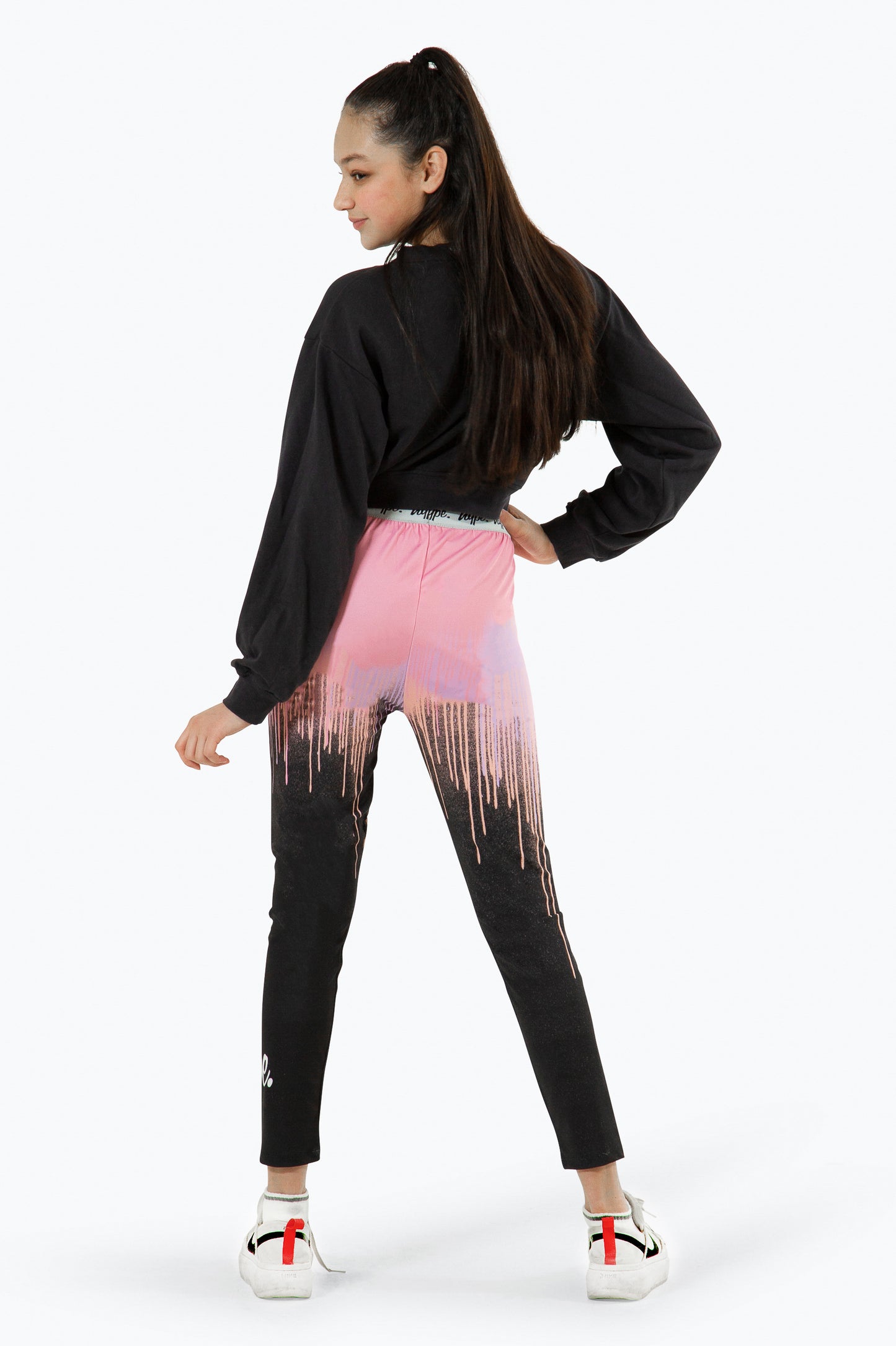 Hype Girls Multi Dark Pastel Drips Leggings