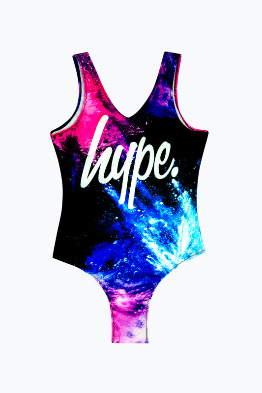 Hype Girls Multi Purple Chalk Swimsuit