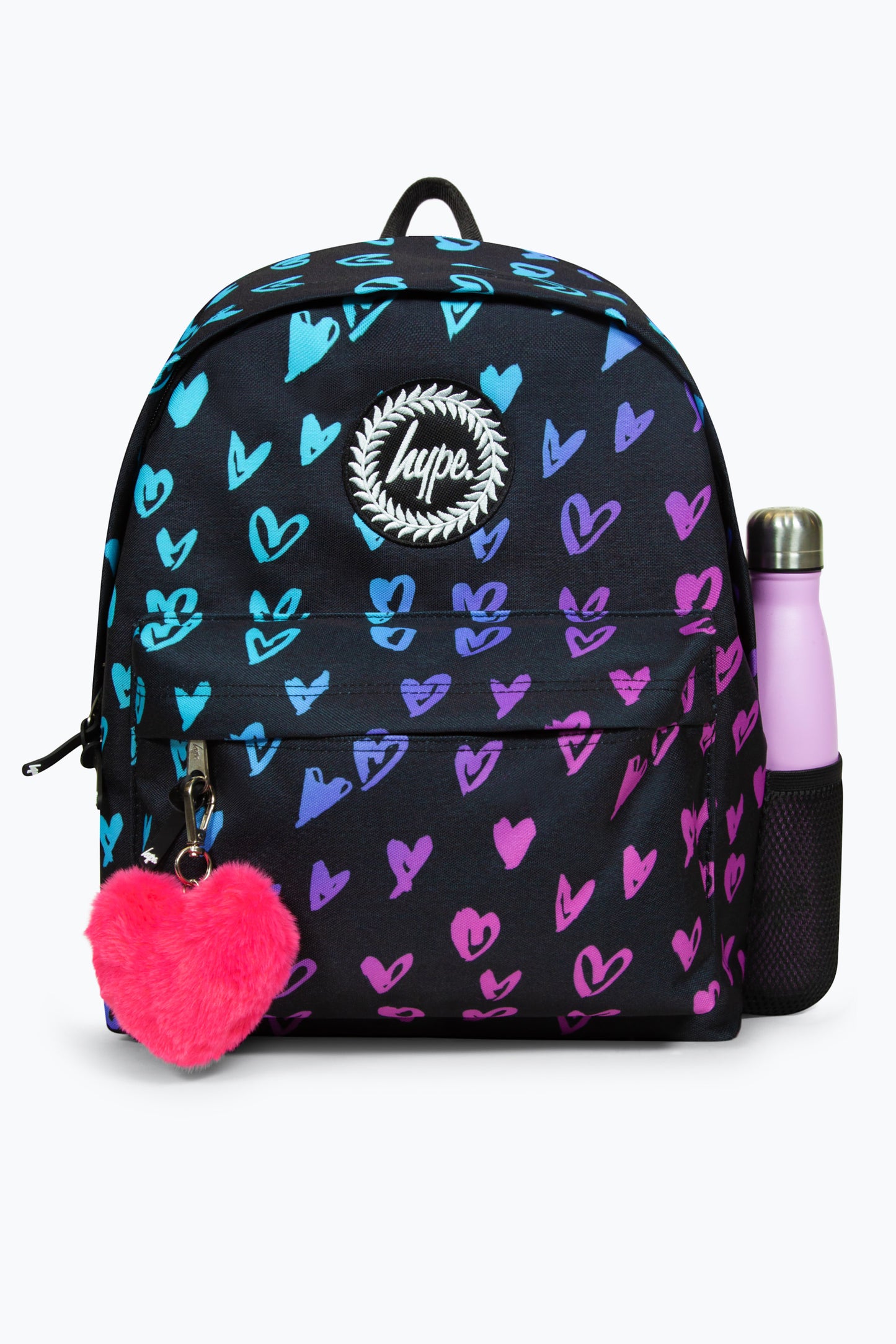 Hype Black Scribble Hearts Iconic Girls School Backpack