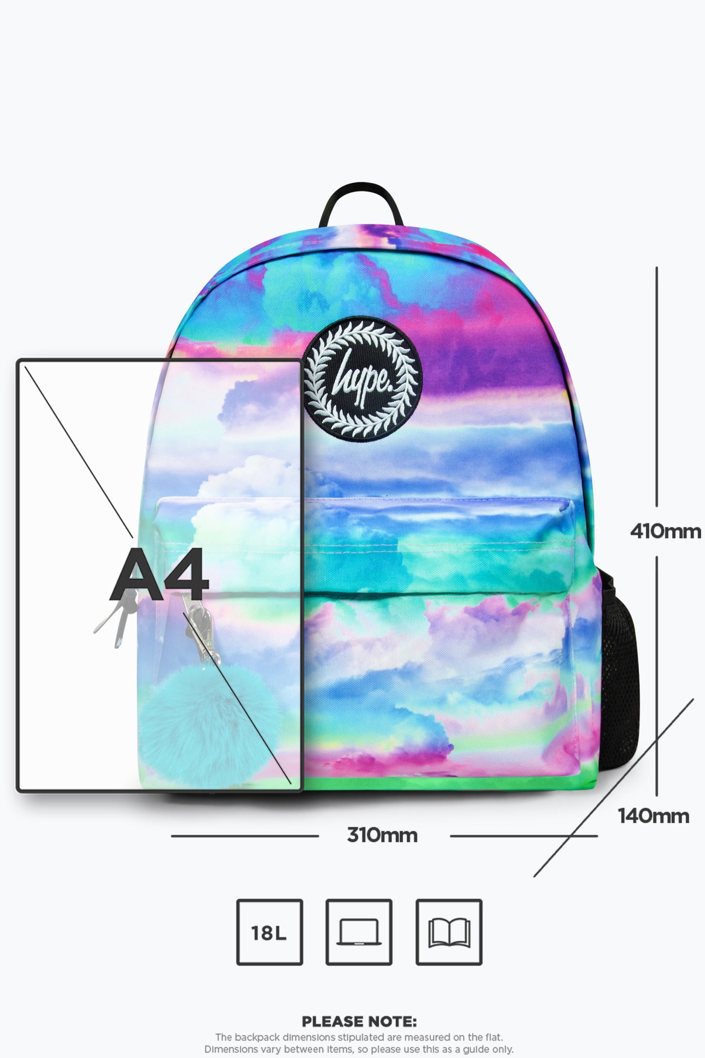 Hype Iconic Rainbow Clouds School Backpack For Girls