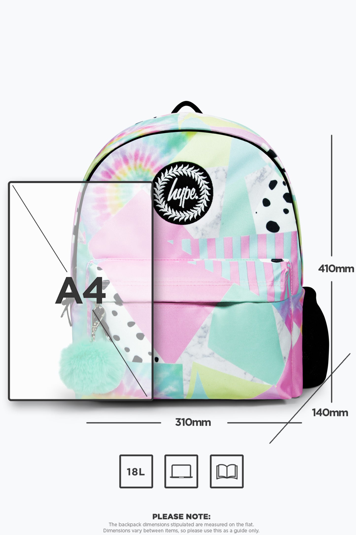 Hype Girls Iconic Pastel Collage Multicolour Backpack