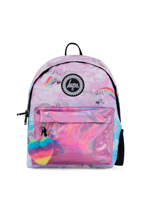 Hype Kids Multi Unicorn Holographic Backpack