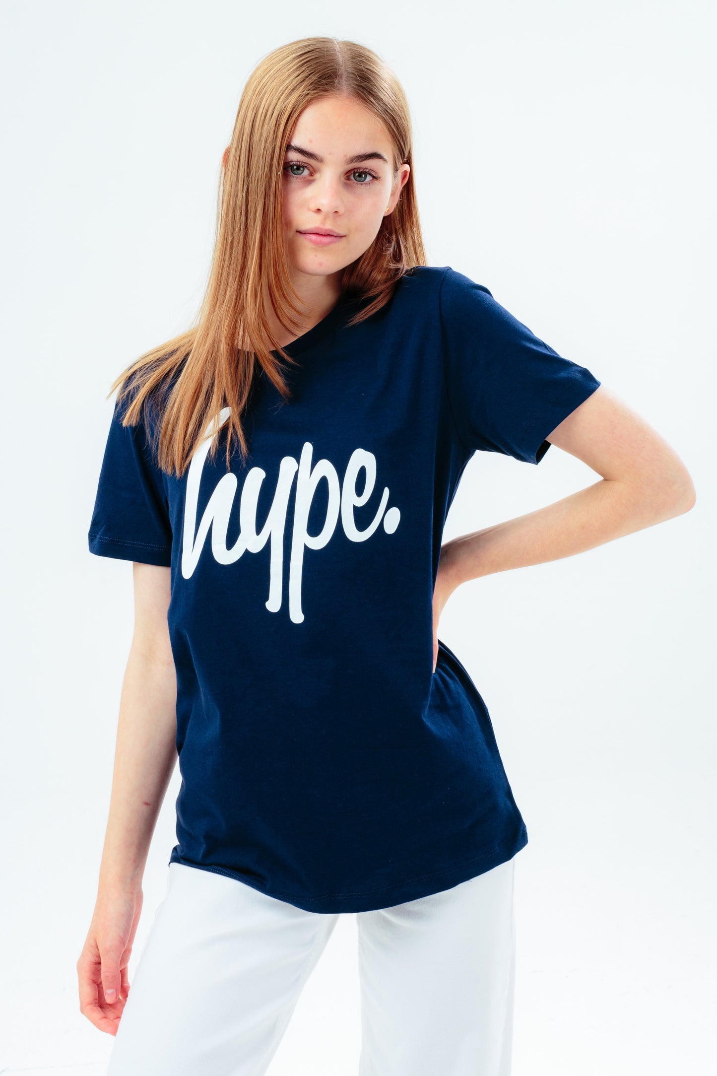 Hype Kids Unisex Navy Script T-Shirt