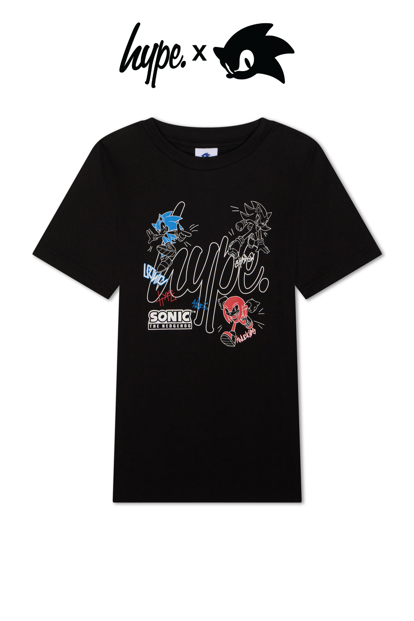 Hype x Sonic The Hedgehog™ Boys Black Sonic Stamp T-Shirt