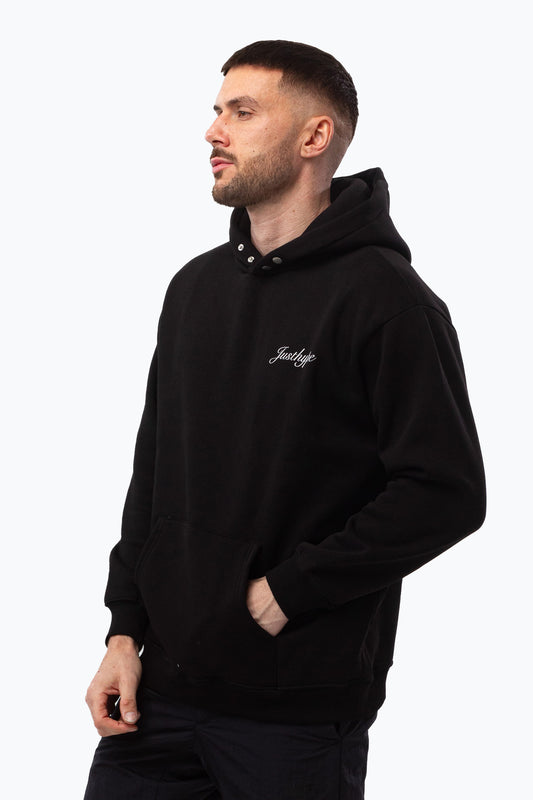 Justhype Mens Black Oval Hoodie