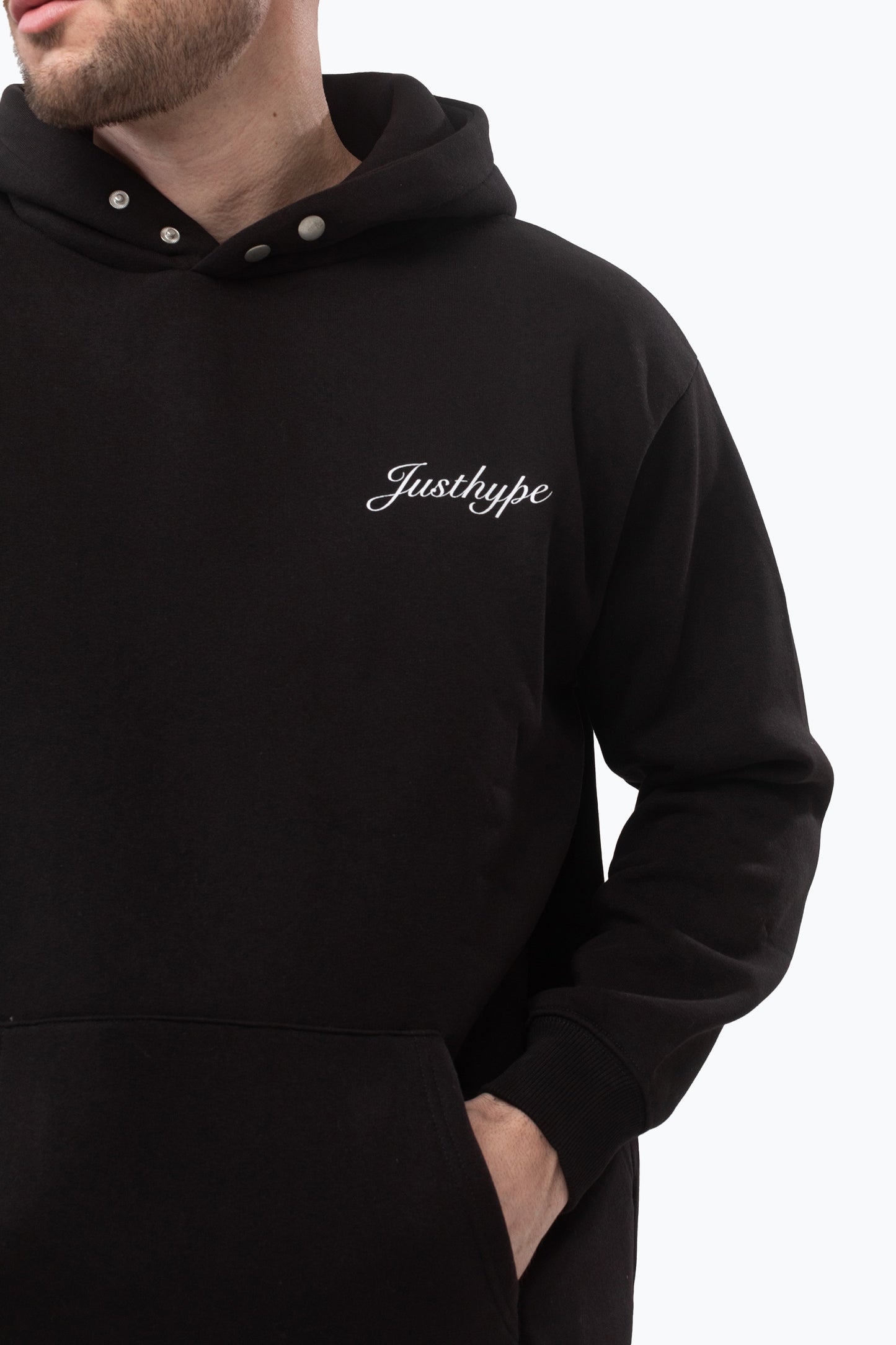 Justhype Mens Black Oval Hoodie