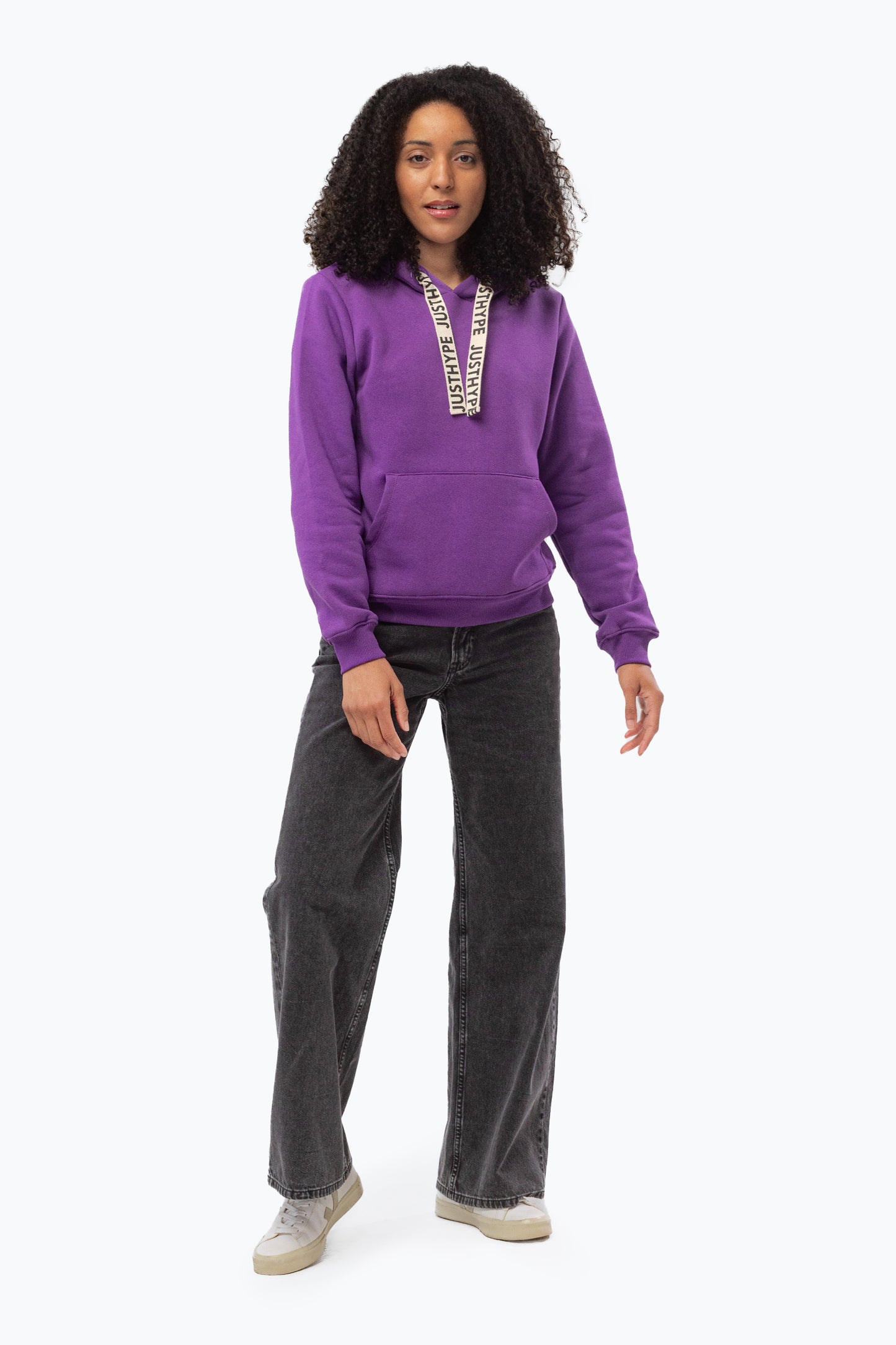 Hype Womens Purple Drawstring Hoodie