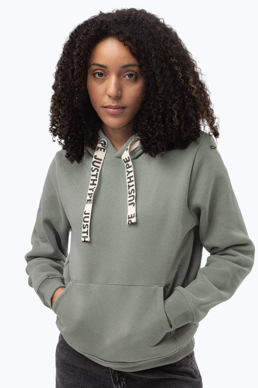 Hype Womens Green Drawstring Hoodie