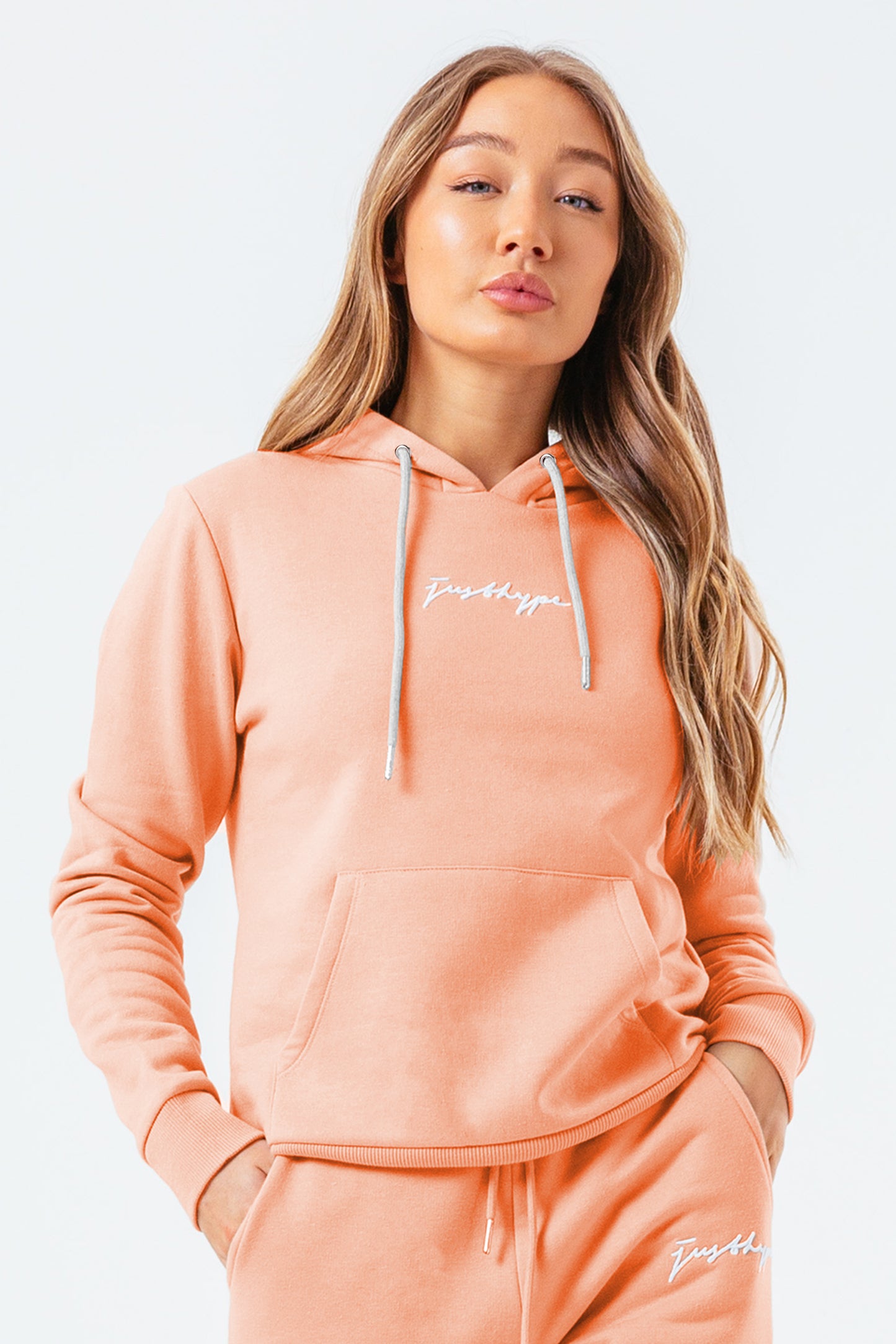 Hype Womens Peach Scribble Hoodie