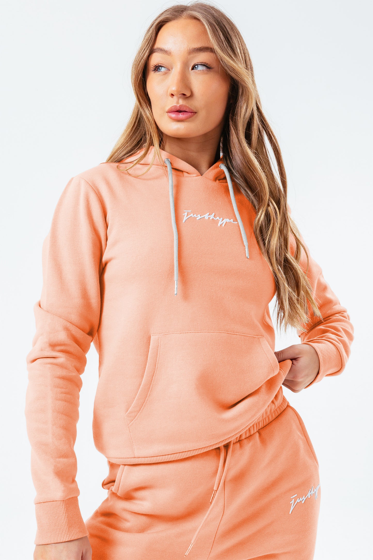 Hype Womens Peach Scribble Hoodie