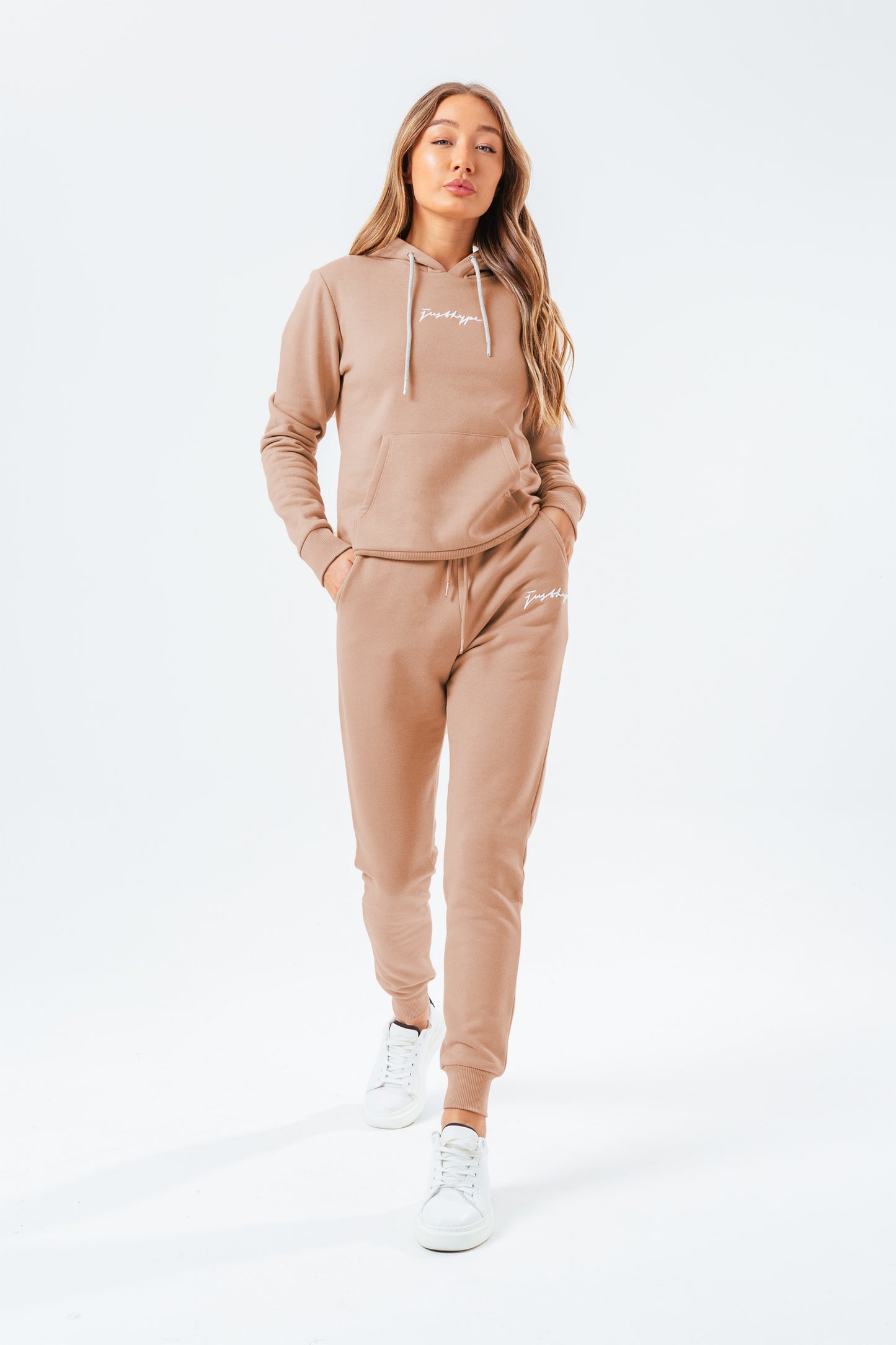 Hype Womens Tan Scribble Hoodie