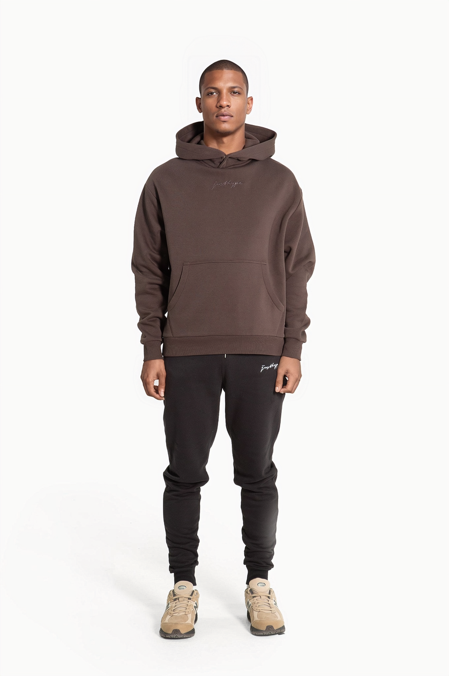 Hype Mens Brown Scribble Boxy Hoodie