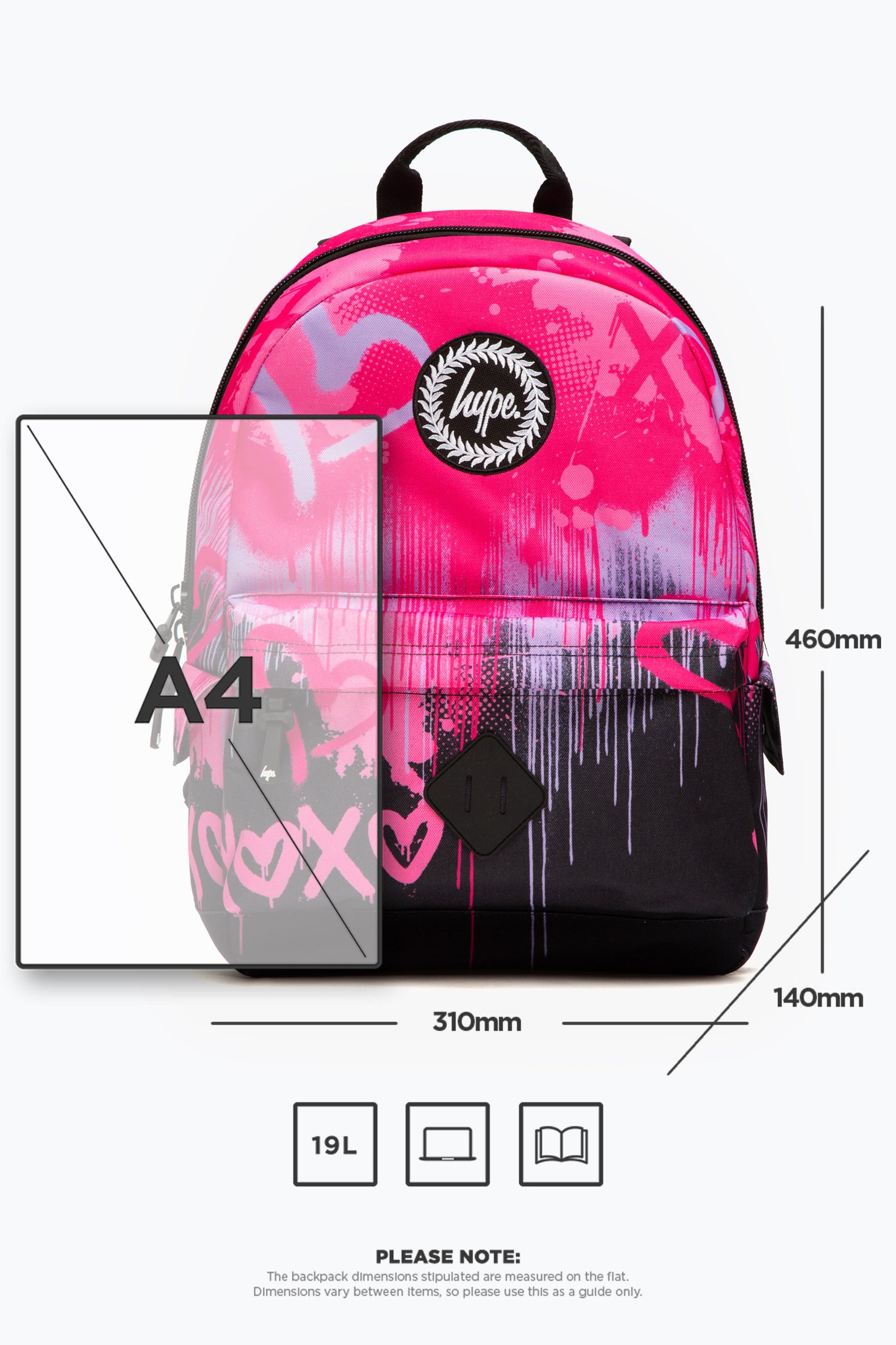 Hype. Pink Hearts Drip Backpack