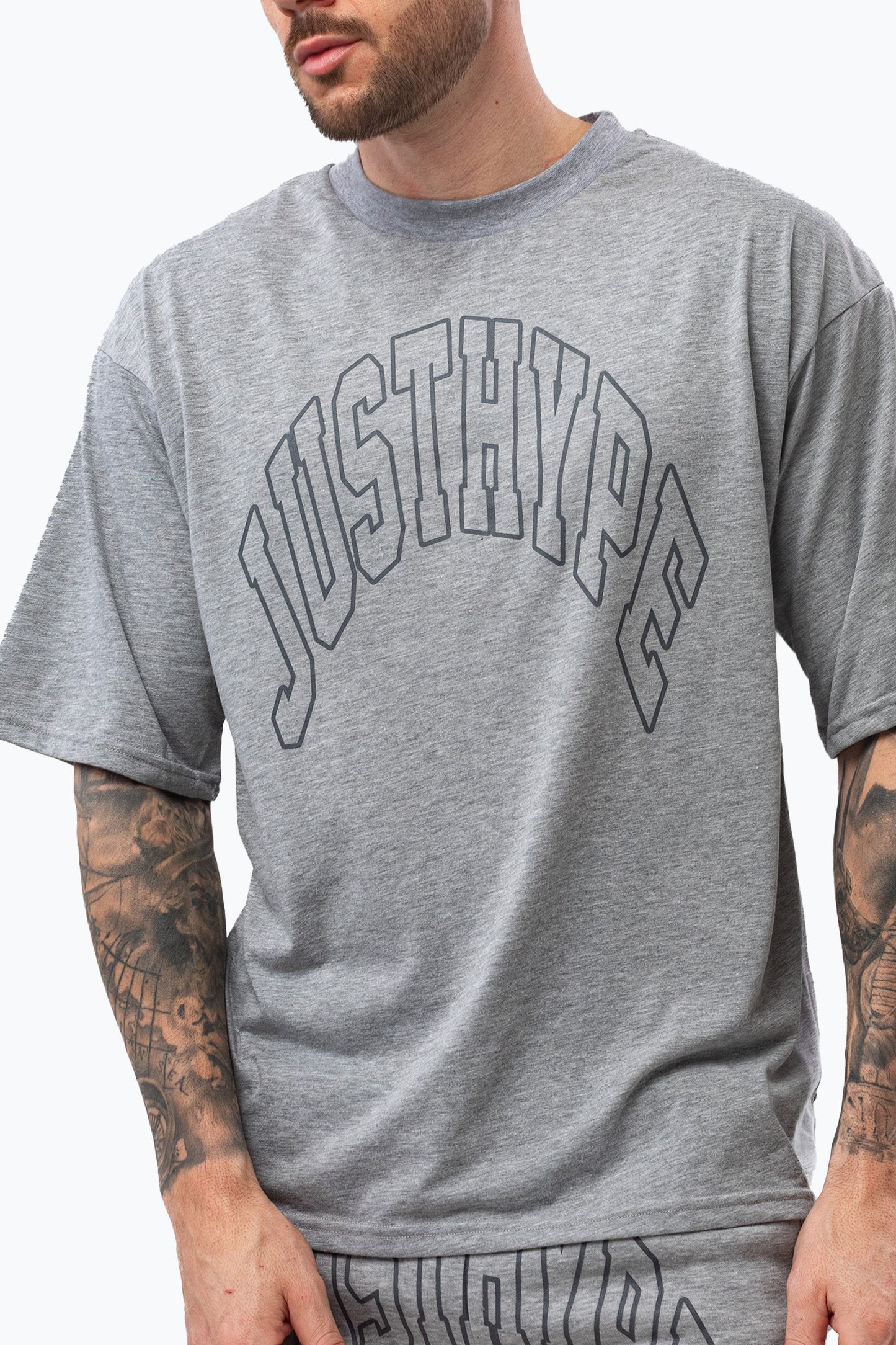 Grey Marl College Outline T-Shirt