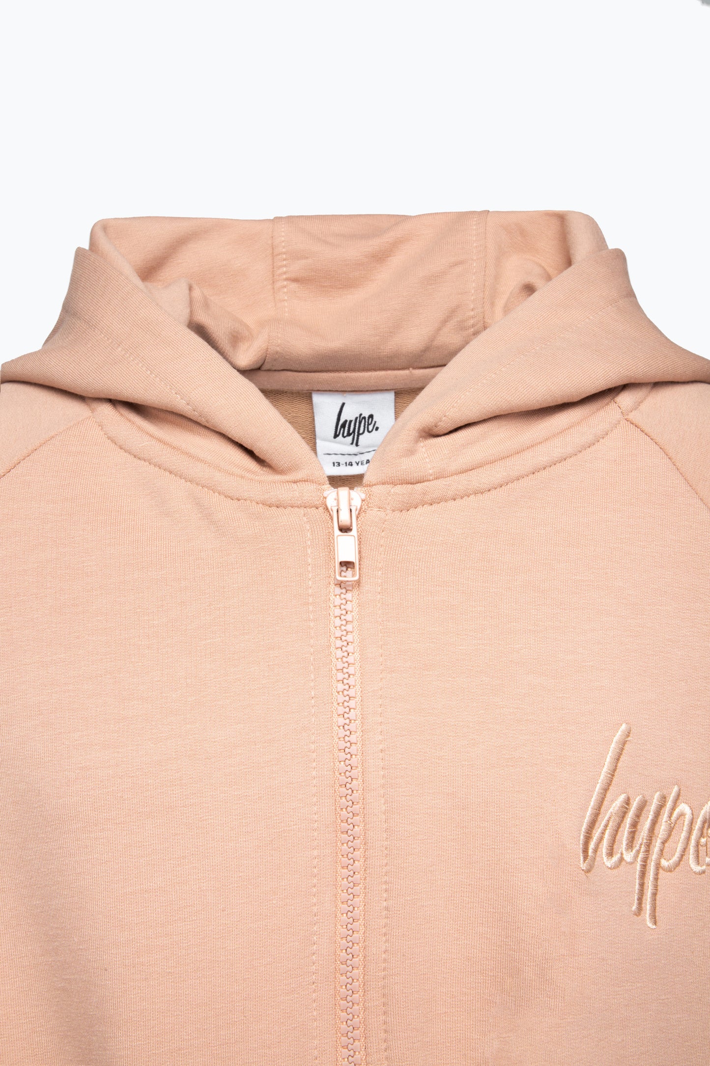 Hype Girls Pink Script Zip Through Hoodie