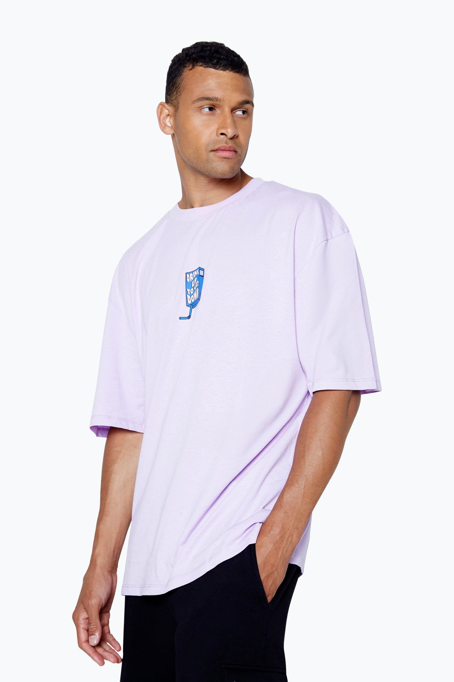 Continu8 Unisex Lilac Drink Up To Get Down Boxy T-Shirt