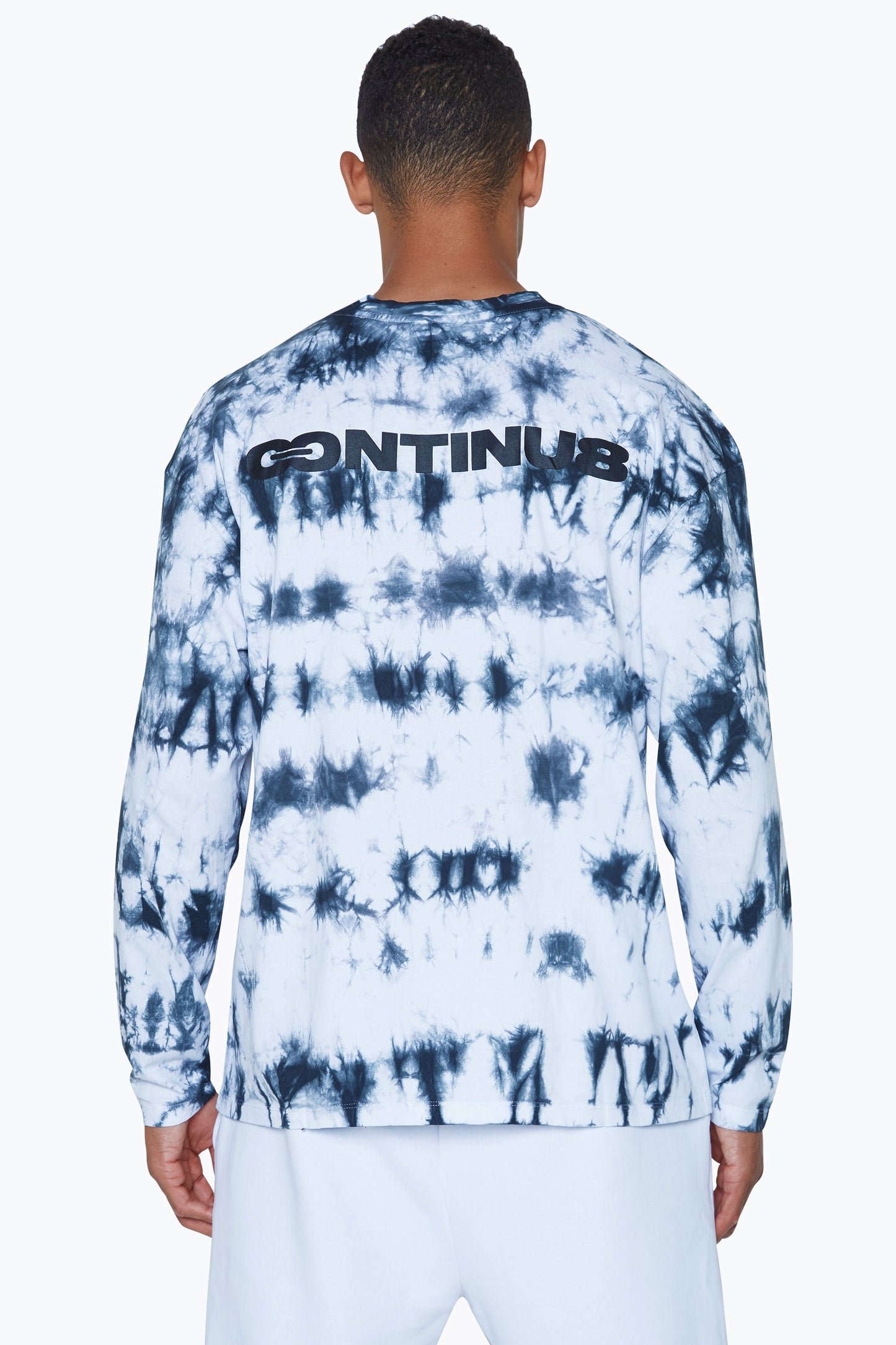 Continu8 Unisex Mono Tie-Dye Long Sleeve Boxy T-Shirt