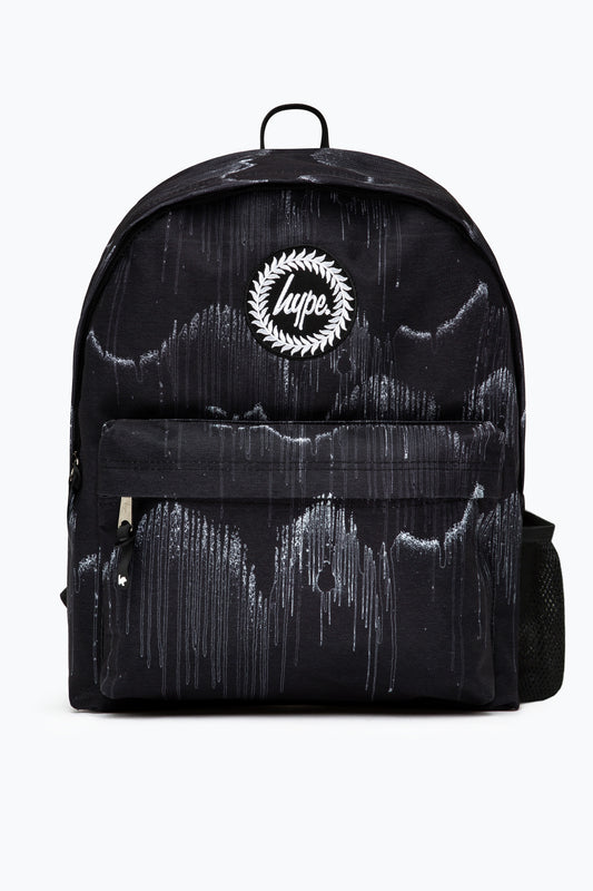 Hype Unisex Black/White Wave Drips Iconic Backpack