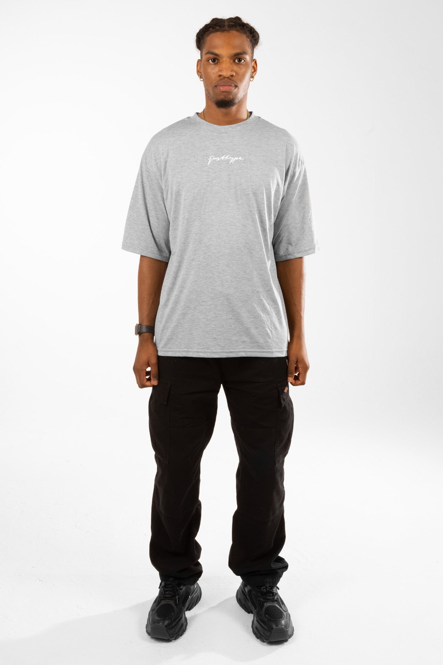 Hype Grey Marl Scribble Men'S Oversized T-Shirt