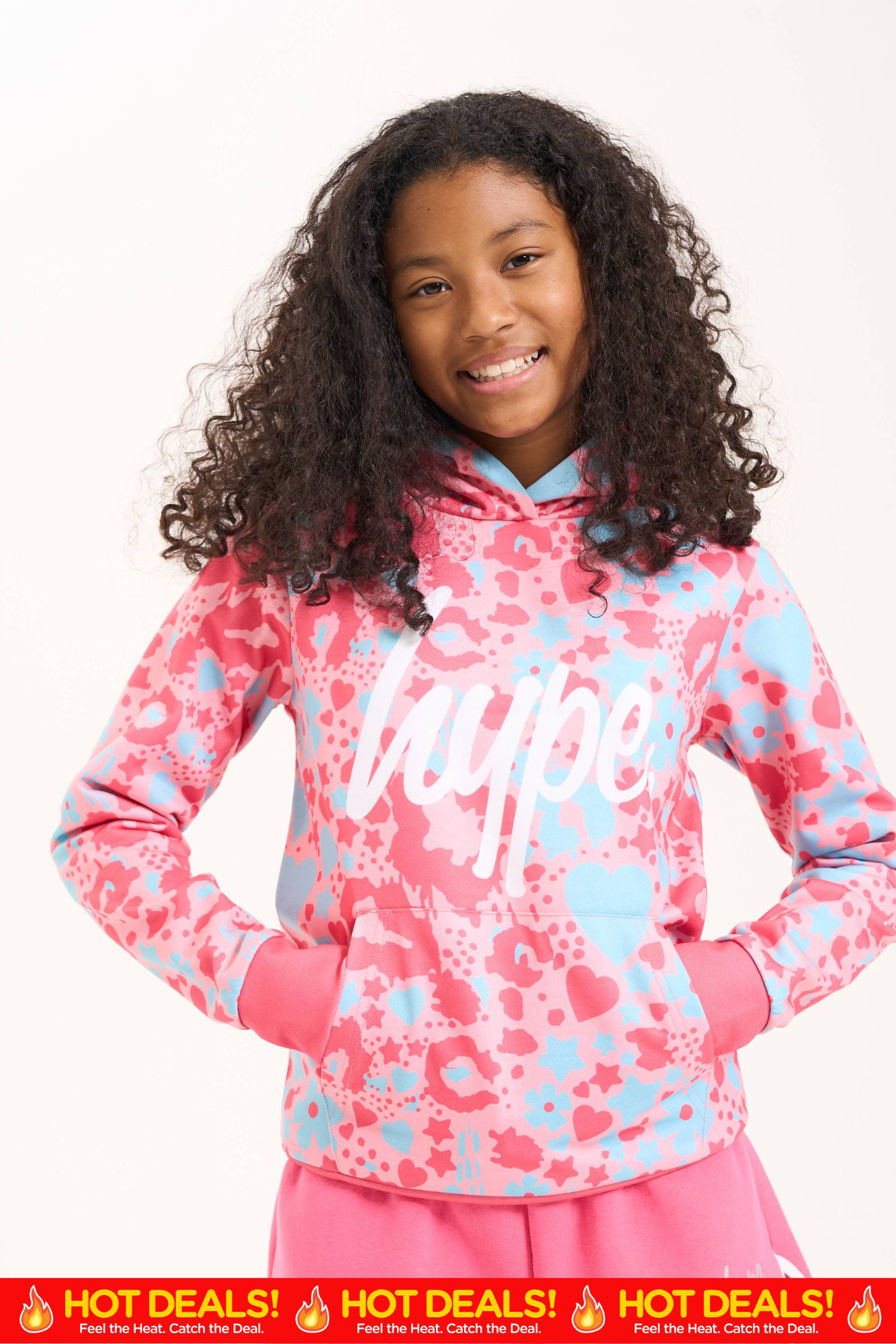 Hype Girls Pink Ditsy Hoodie