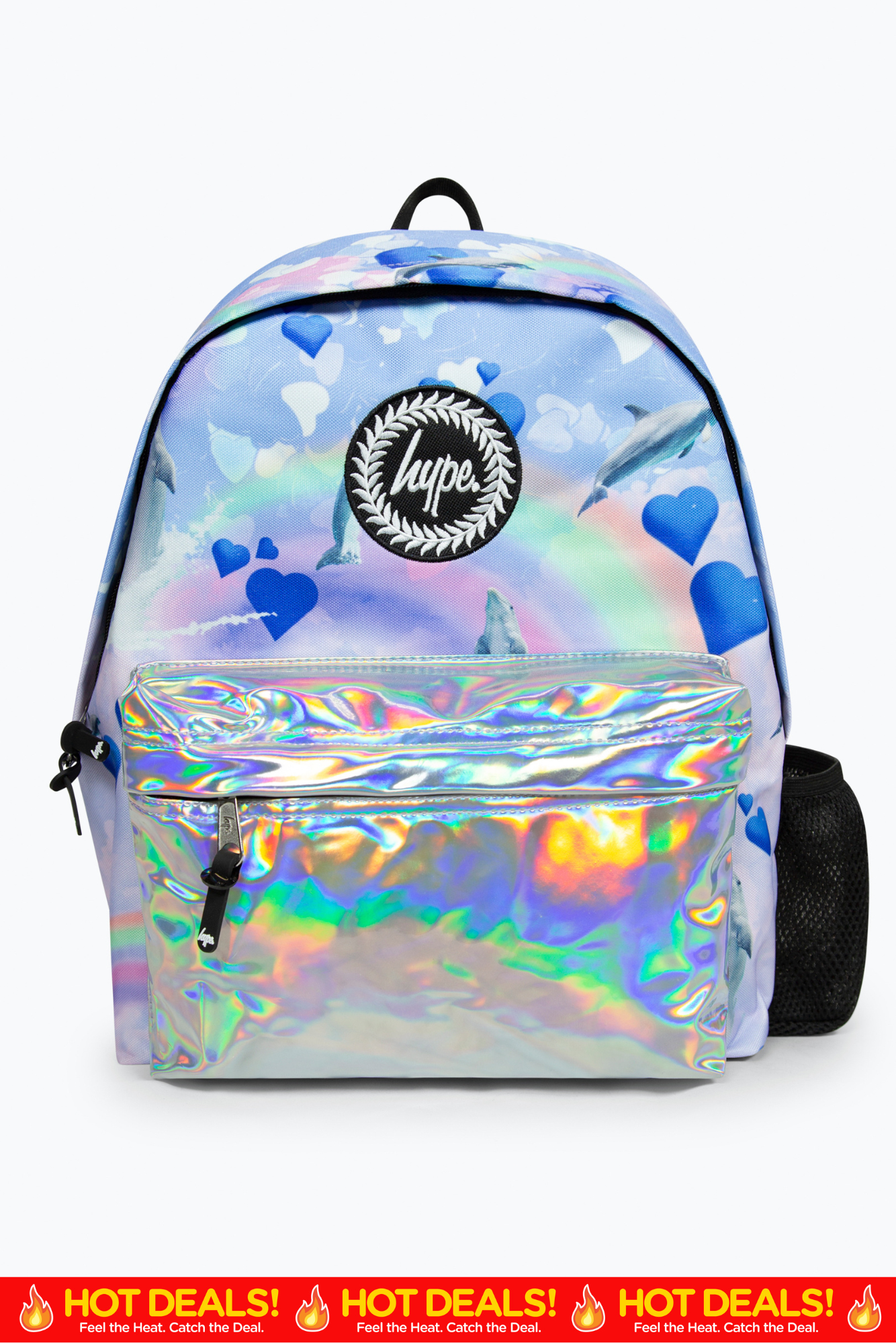 Hype Girls Holo Rainbow Dolphins Iconic Multicolour Backpack
