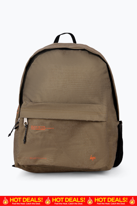 Hype Unisex Khaki Ripstop Tech Backpack