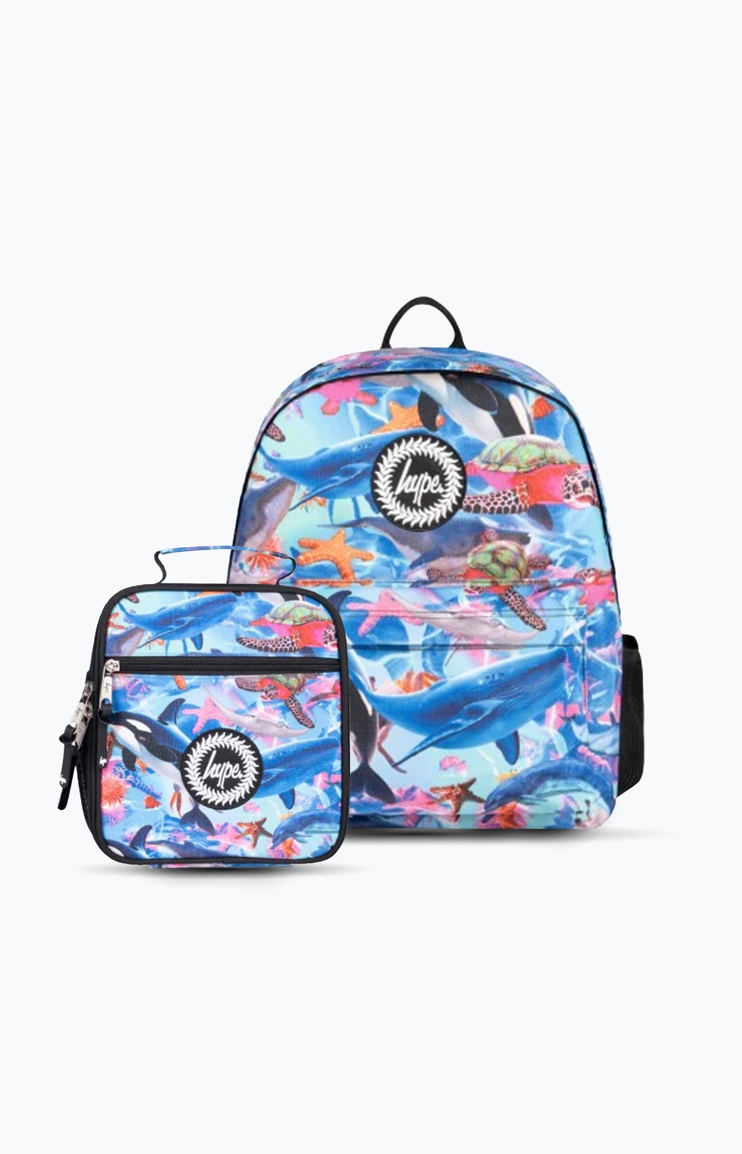 Hype Unisex Multi Blue Sea Life Iconic Backpack & Lunch Bag Bundle