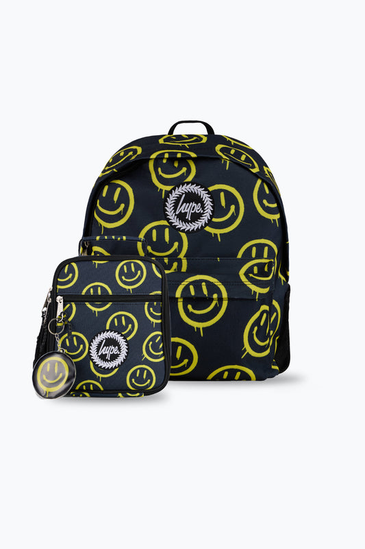 Hype Unisex Black/Yellow Smile Backpack & Lunch Bag Bundle
