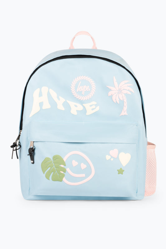 Hype Kids Baby Blue/Pink Palm Icon Iconic Backpack