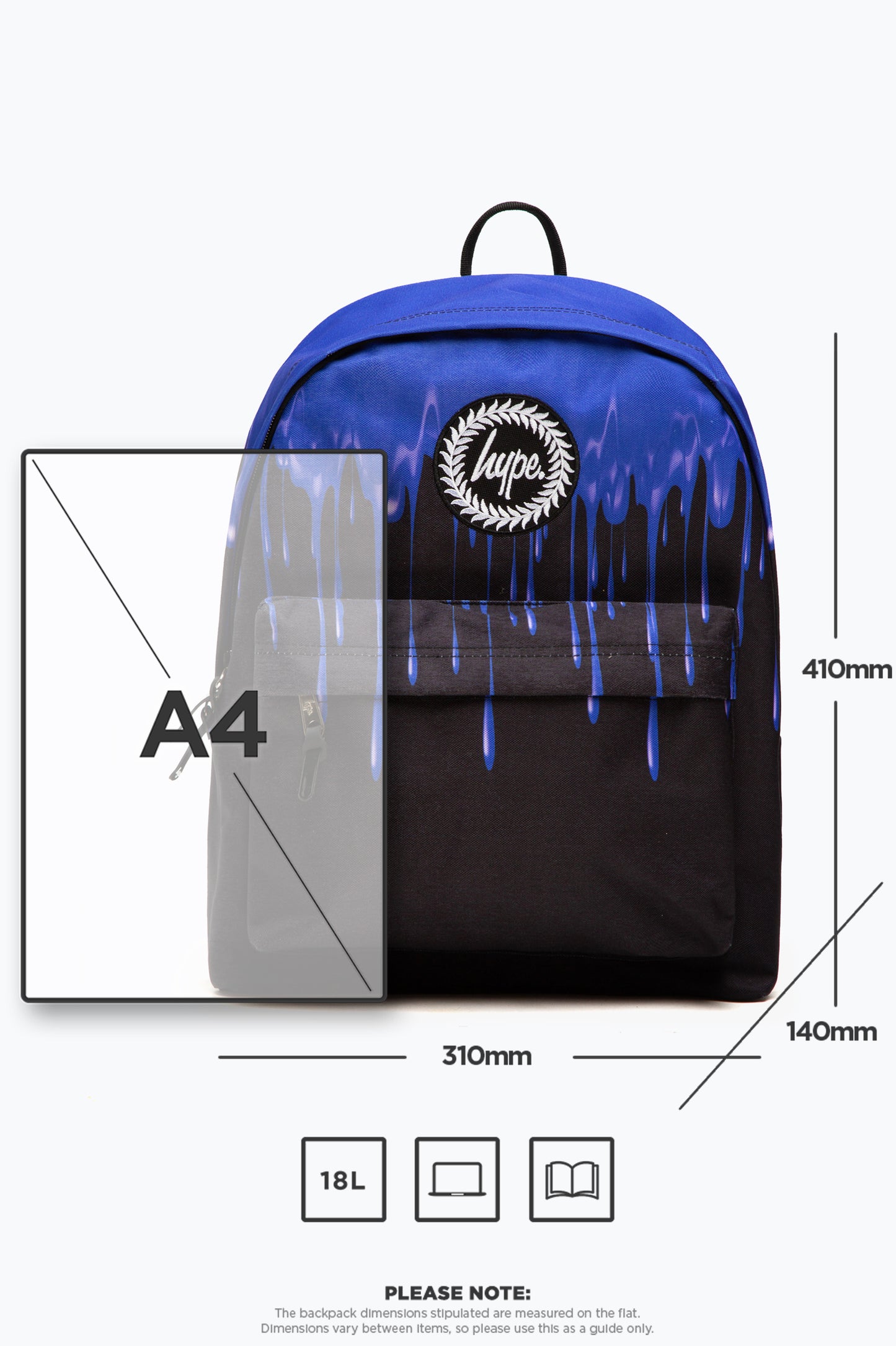 Hype Black Blue Slime Drips Backpack